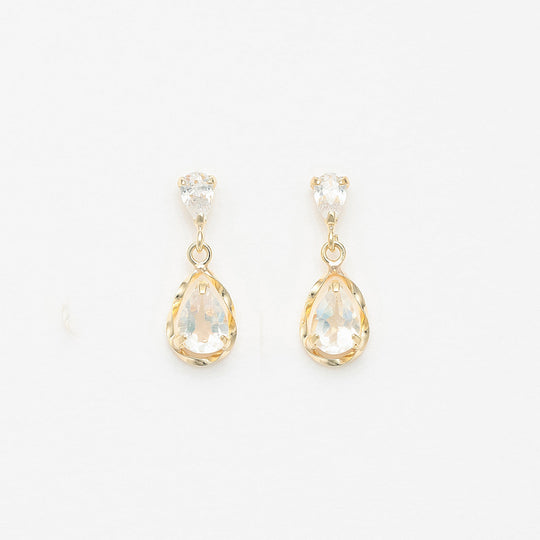 【WEB限定】K10 イエローゴールド ラブラドライト しずく ピアス