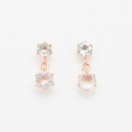 【WEB限定】K10 ピンクゴールド ローズクォーツ ピアス