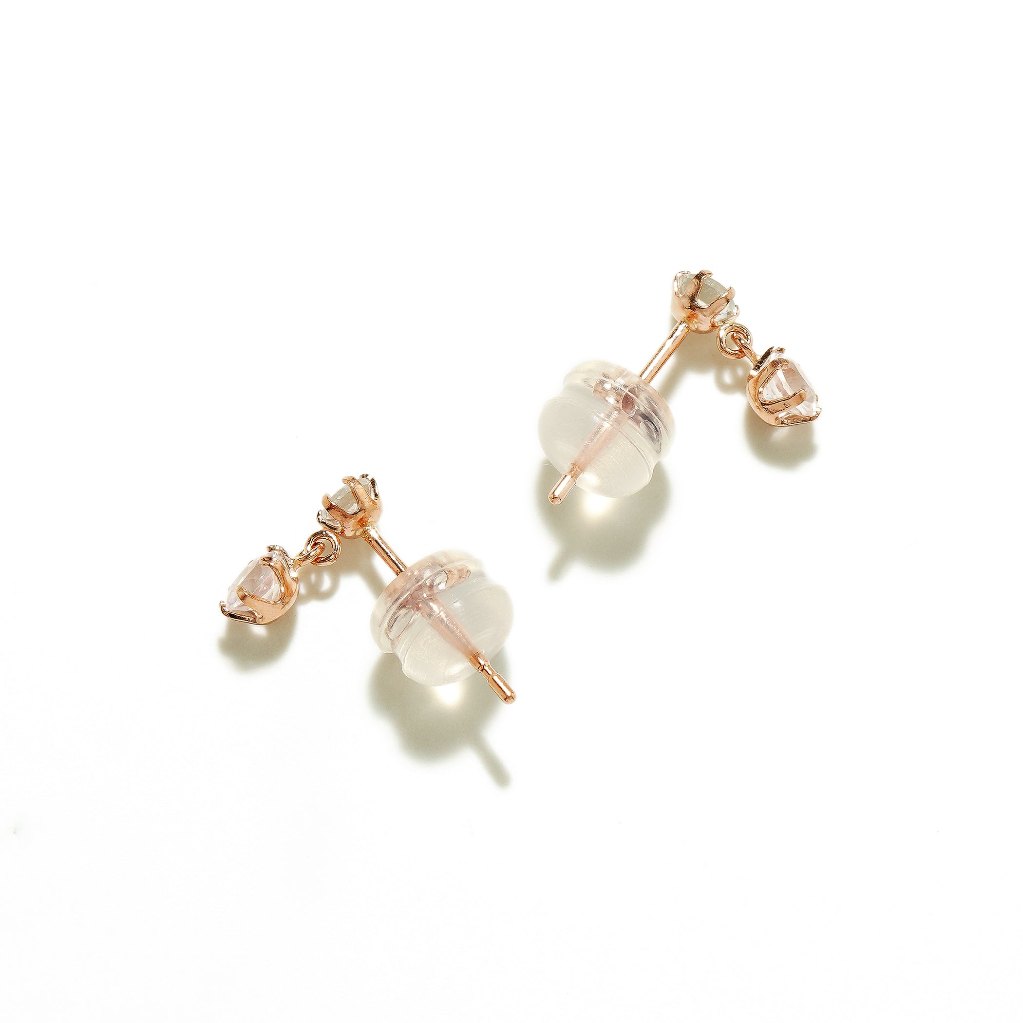 WEB限定】K10 ピンクゴールド ローズクォーツ ピアス – Milluflora