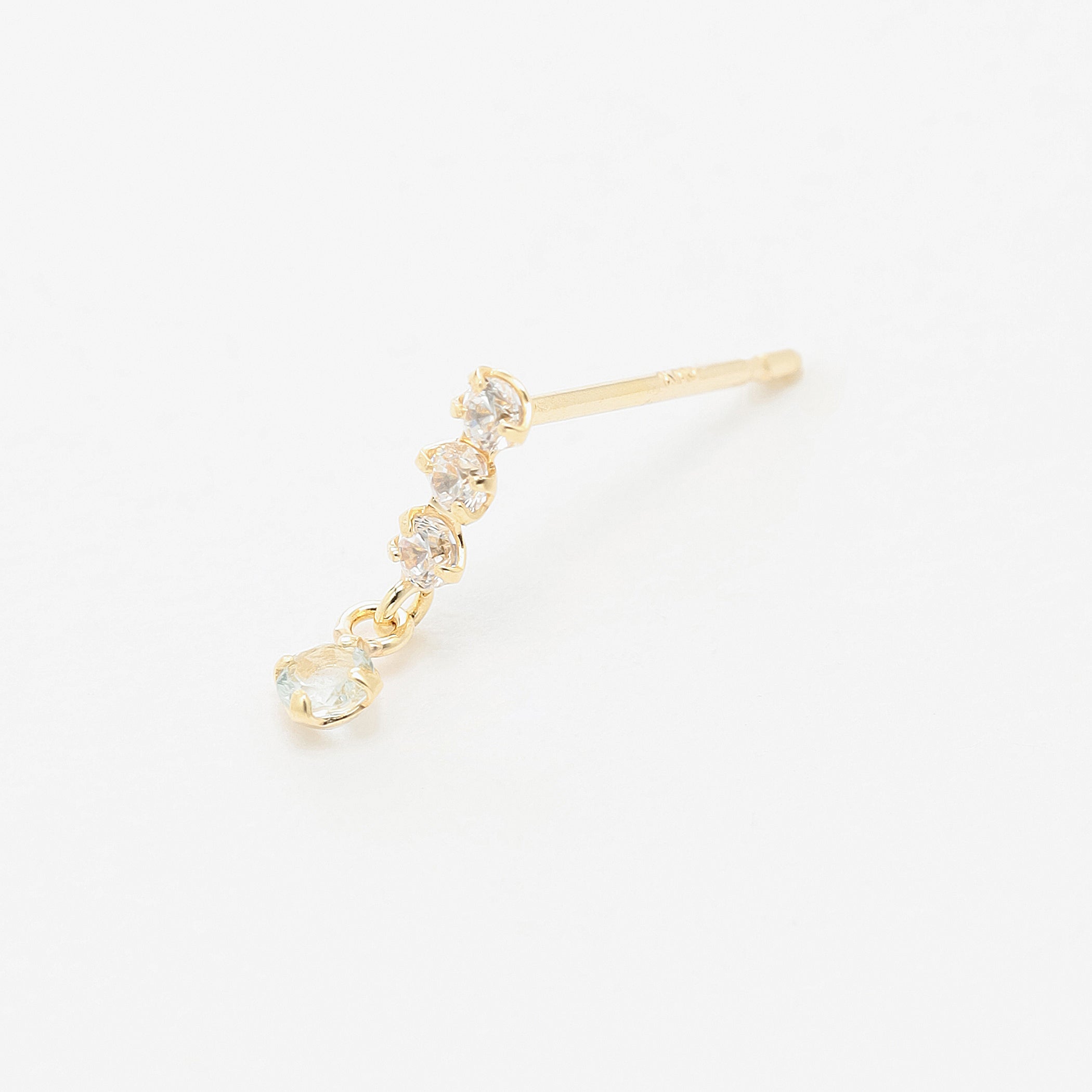 WEB限定】3月誕生石 K10 イエローゴールド アクアマリン ピアス