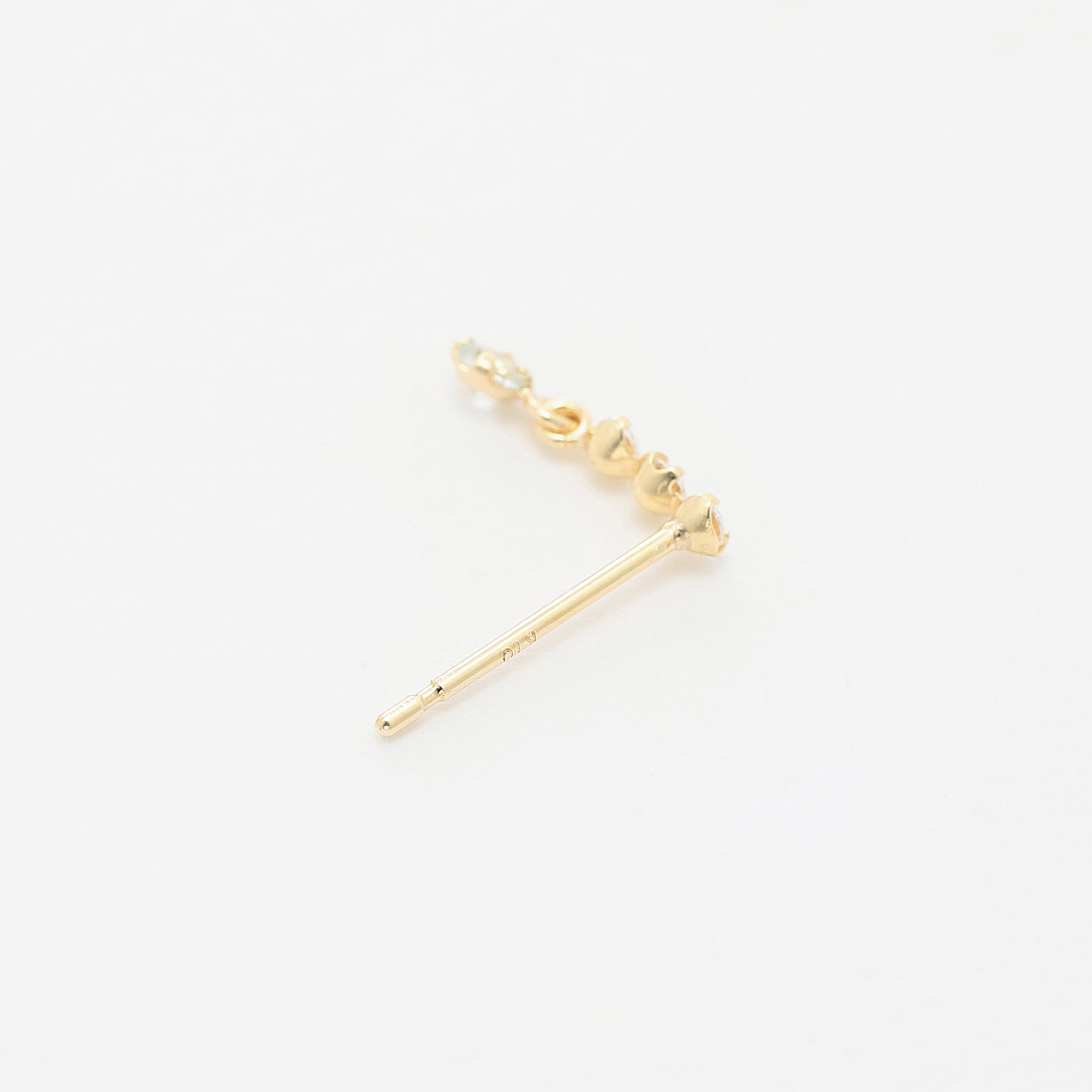 本日のみ！24時まで！ageteゴールドロングチェーンアクアマリンピアス WEB限定】3月誕生石 K10 イエローゴールド アクアマリン ピアス