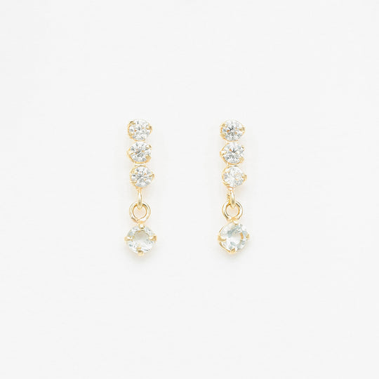 【WEB限定】3月誕生石 K10 イエローゴールド アクアマリン ピアス