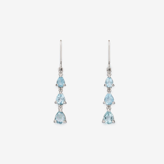 3月誕生石 プラチナ アクアマリン ピアス