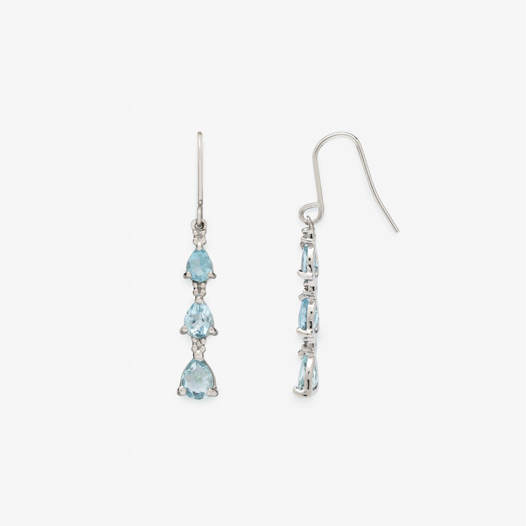 3月誕生石 プラチナ アクアマリン ピアス