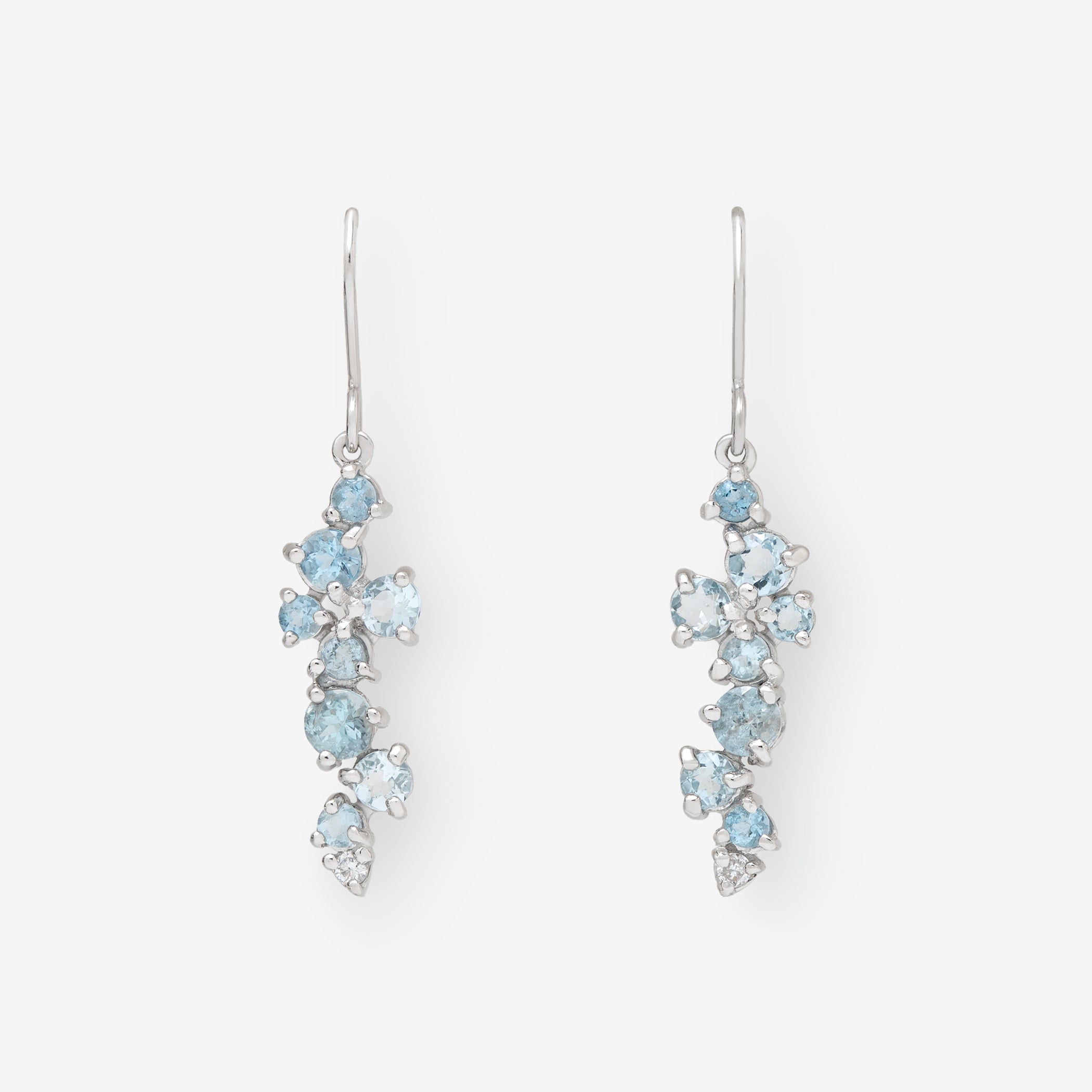 3月誕生石 プラチナ アクアマリン ピアス