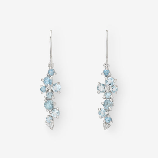 3月誕生石 プラチナ アクアマリン ピアス