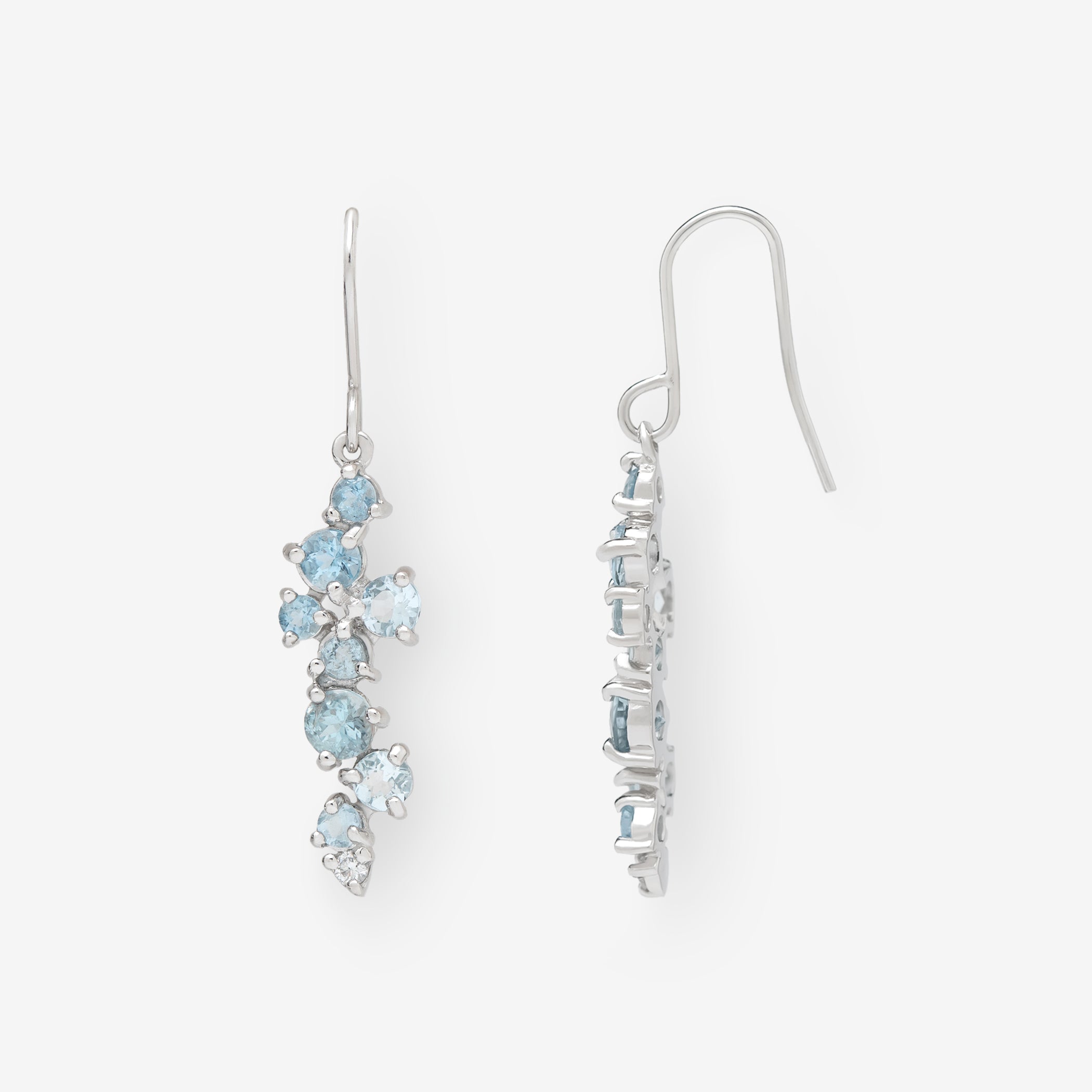 3月誕生石 プラチナ アクアマリン ピアス