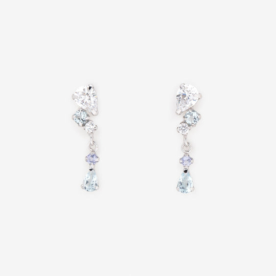 11月誕生石 K10 ホワイトゴールド ブルートパーズ ピアス