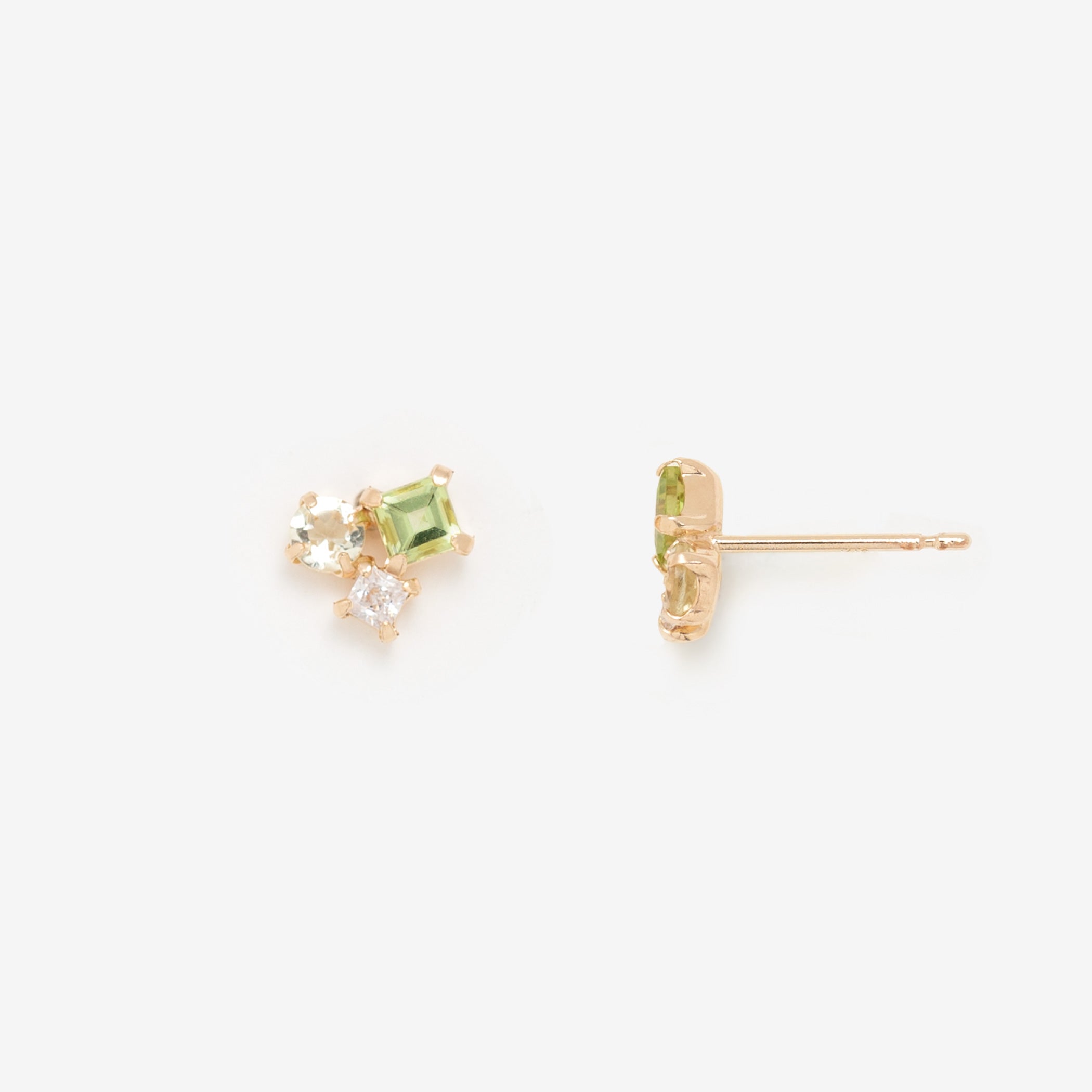 8月誕生石 K10 イエローゴールド ペリドット ピアス