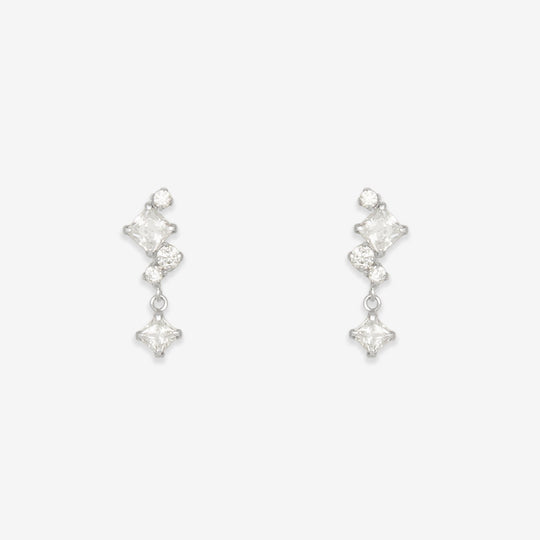 K10 ホワイトゴールド キュービックジルコニア ピアス