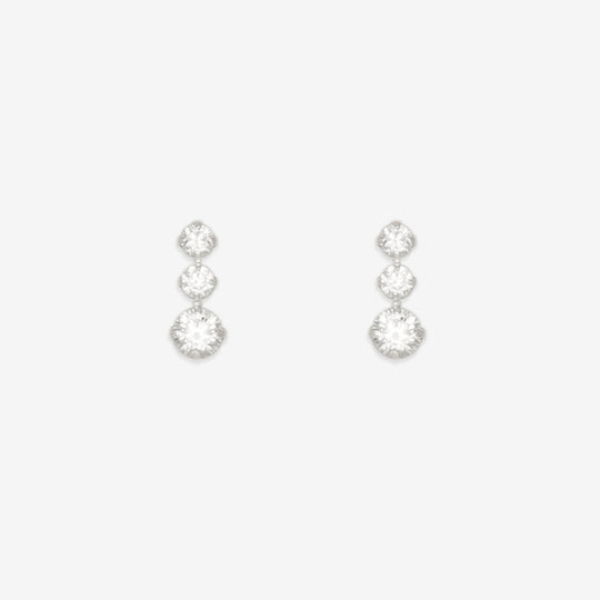 K10 ホワイトゴールド キュービックジルコニア ピアス