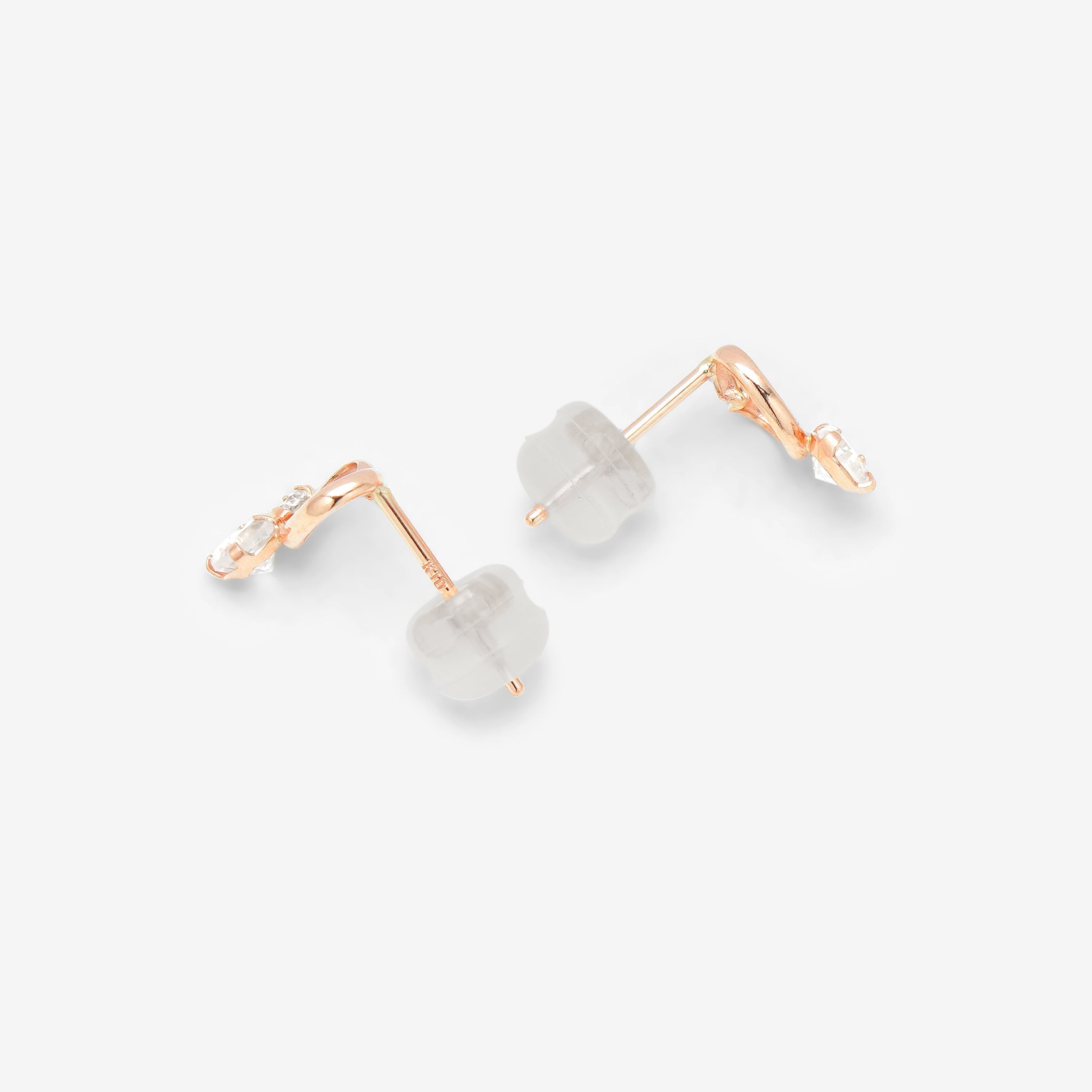 【期間限定セール】K10 ピンクゴールド ローズクォーツ ハート ピアス