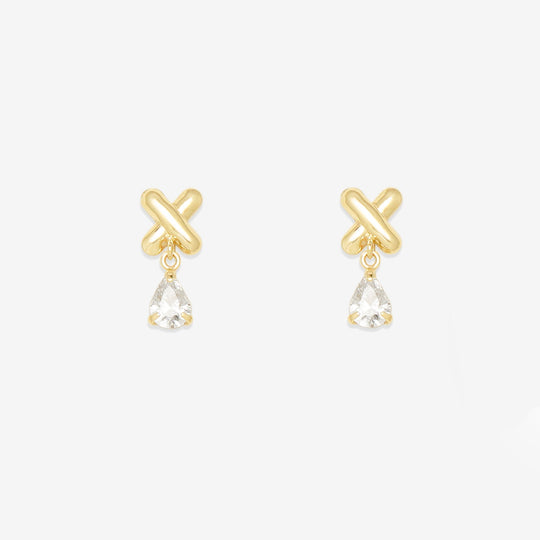 K10 イエローゴールド キュービックジルコニア ピアス