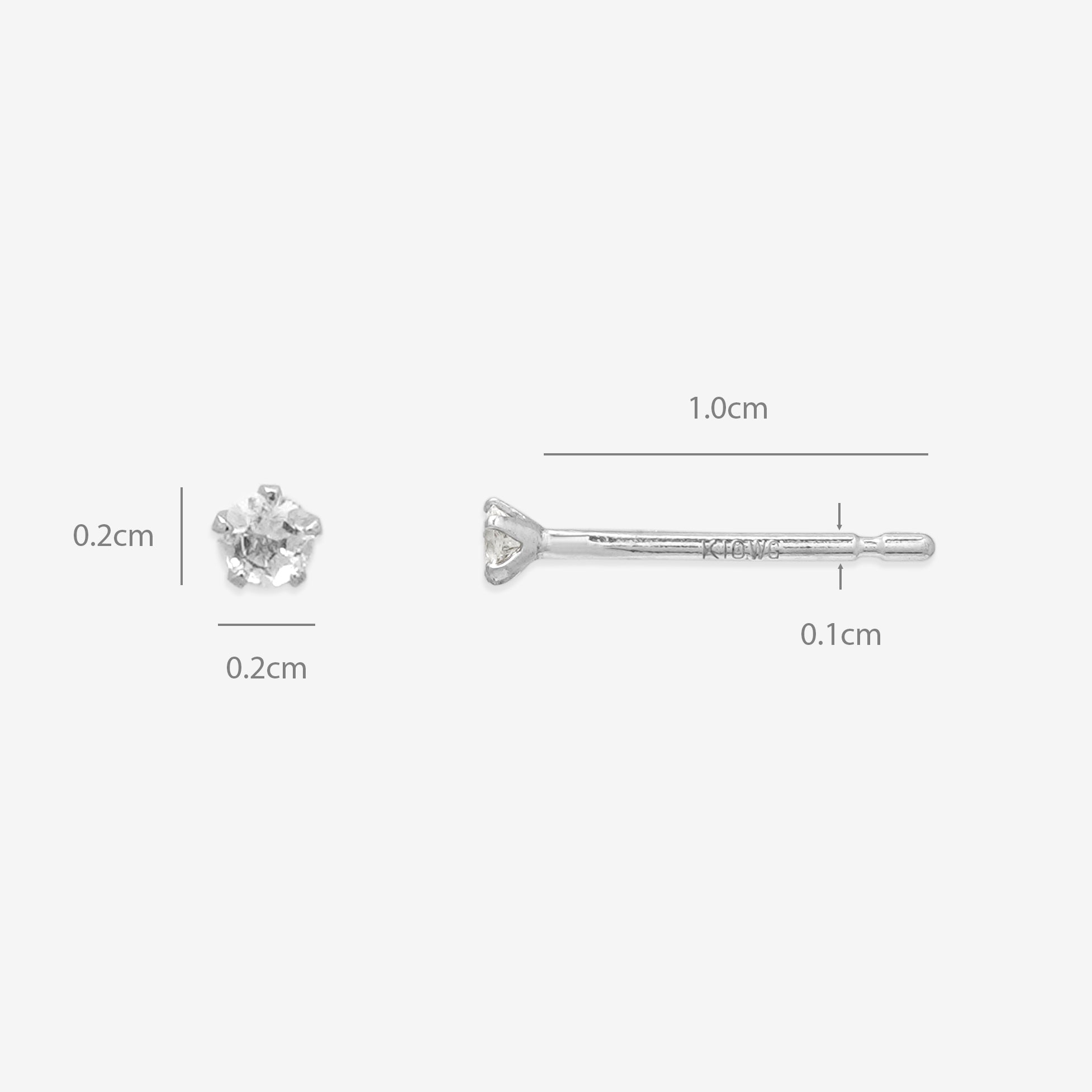 K10 ホワイトゴールド ホワイトトパーズ ピアス