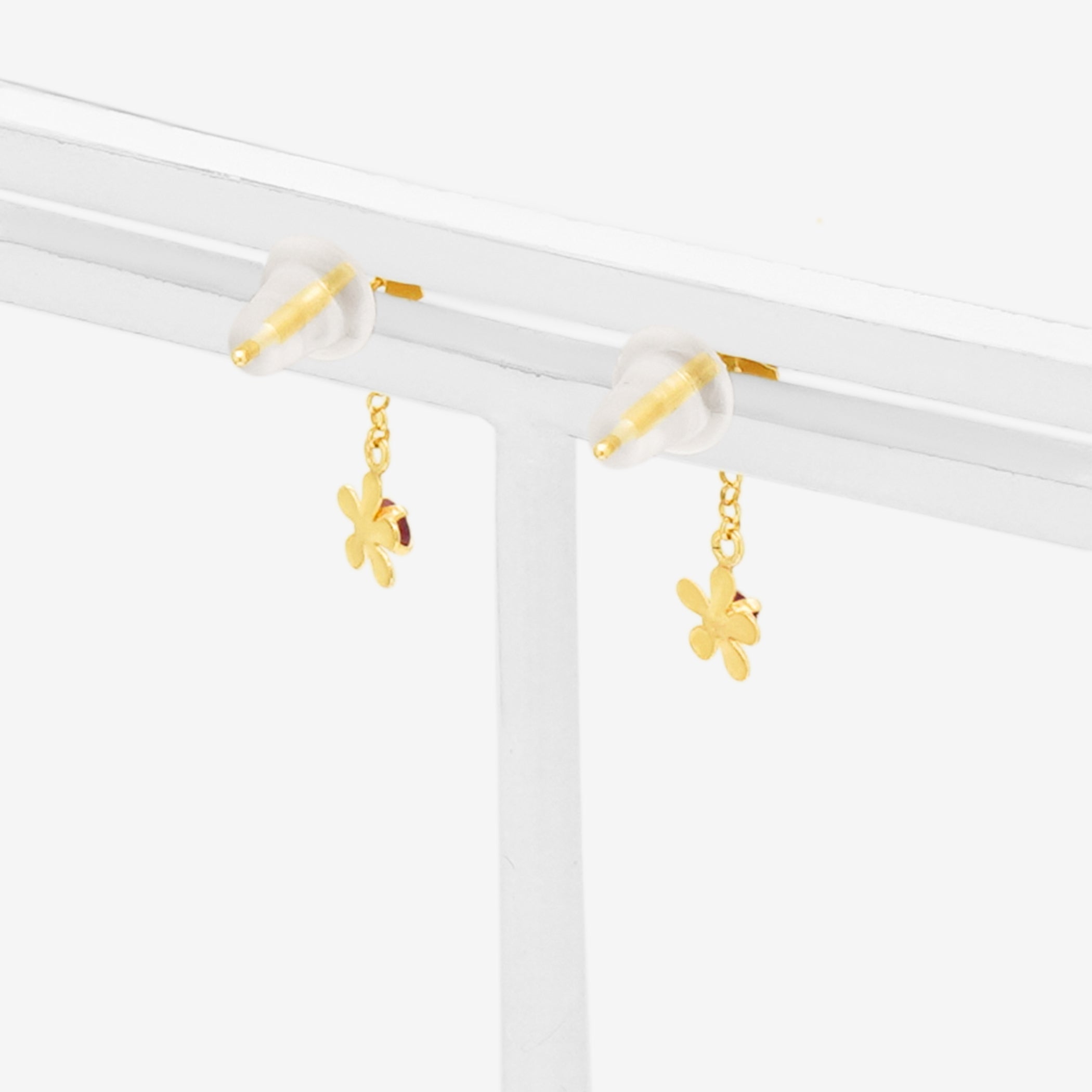 K10 イエローゴールド ルビー バタフライ ピアス – Milluflora