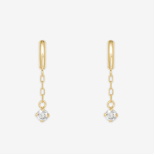 4月誕生石 K10 イエローゴールド モルガナイト ピアス