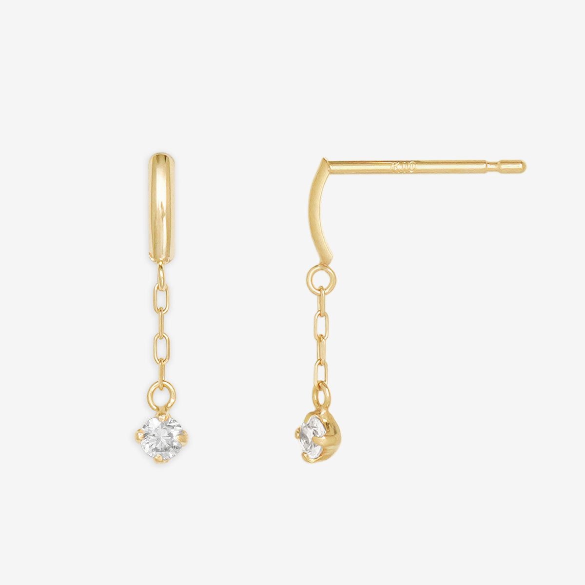 4月誕生石 K10 イエローゴールド モルガナイト ピアス