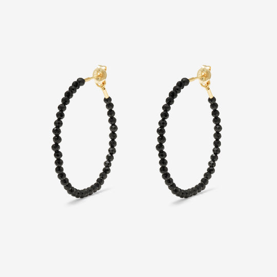 K10 イエローゴールド スピネル フープ ピアス