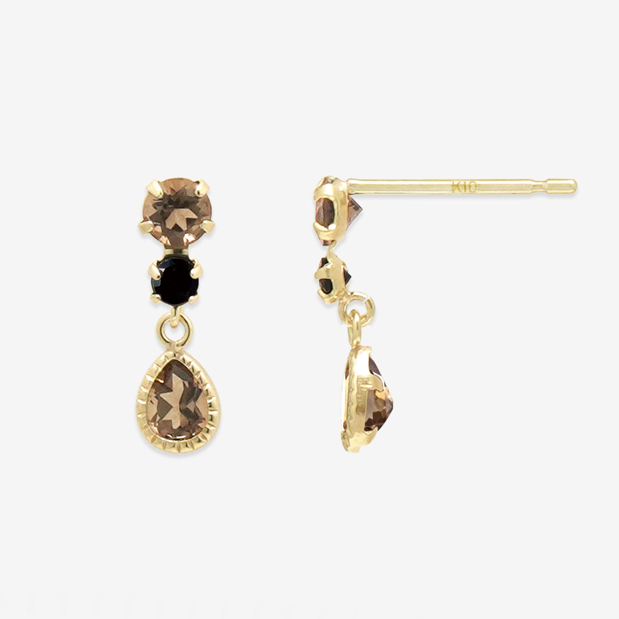 K10 イエローゴールド スモーキークォーツ ピアス – Milluflora | ミル