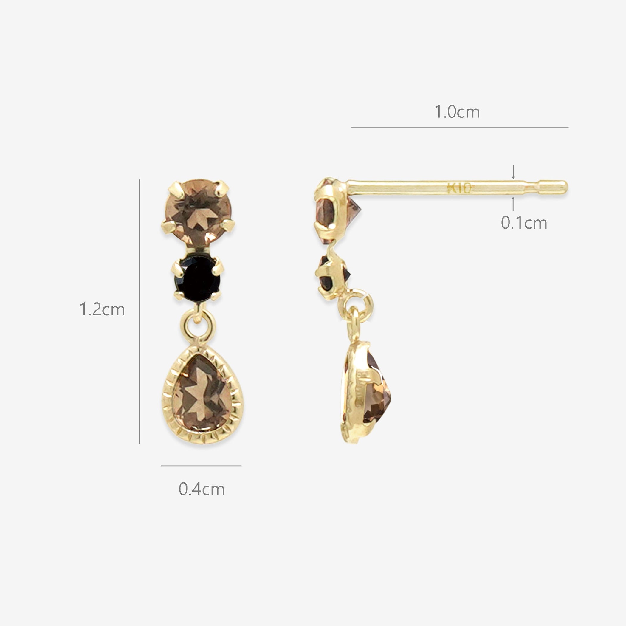 K10 イエローゴールド スモーキークォーツ ピアス – Milluflora | ミル