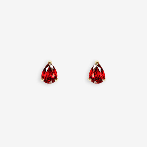 【WEB限定】1月誕生石 K10 イエローゴールド ガーネット しずく ピアス