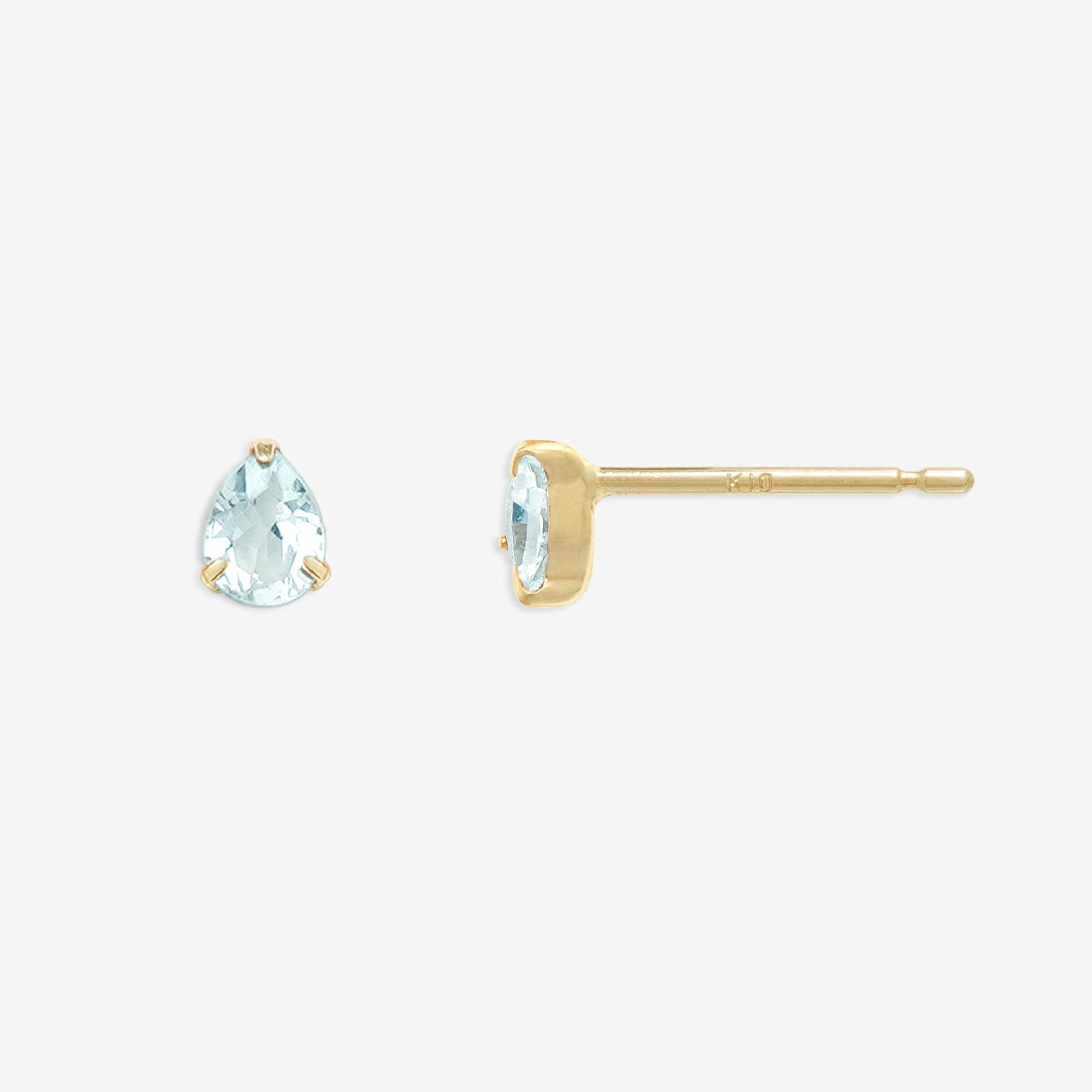 【WEB限定】3月誕生石 K10 イエローゴールド アクアマリン しずく ピアス