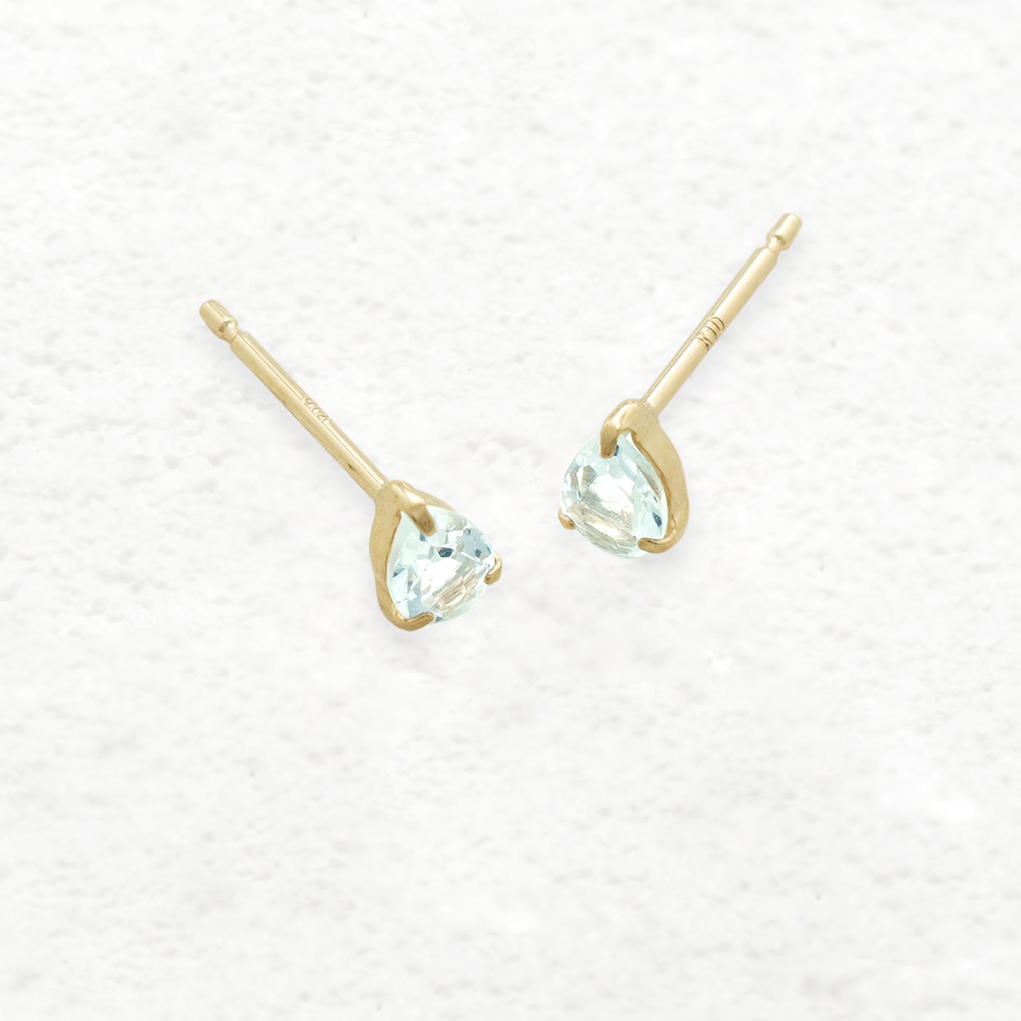 WEB限定】3月誕生石 K10 イエローゴールド アクアマリン しずく ピアス