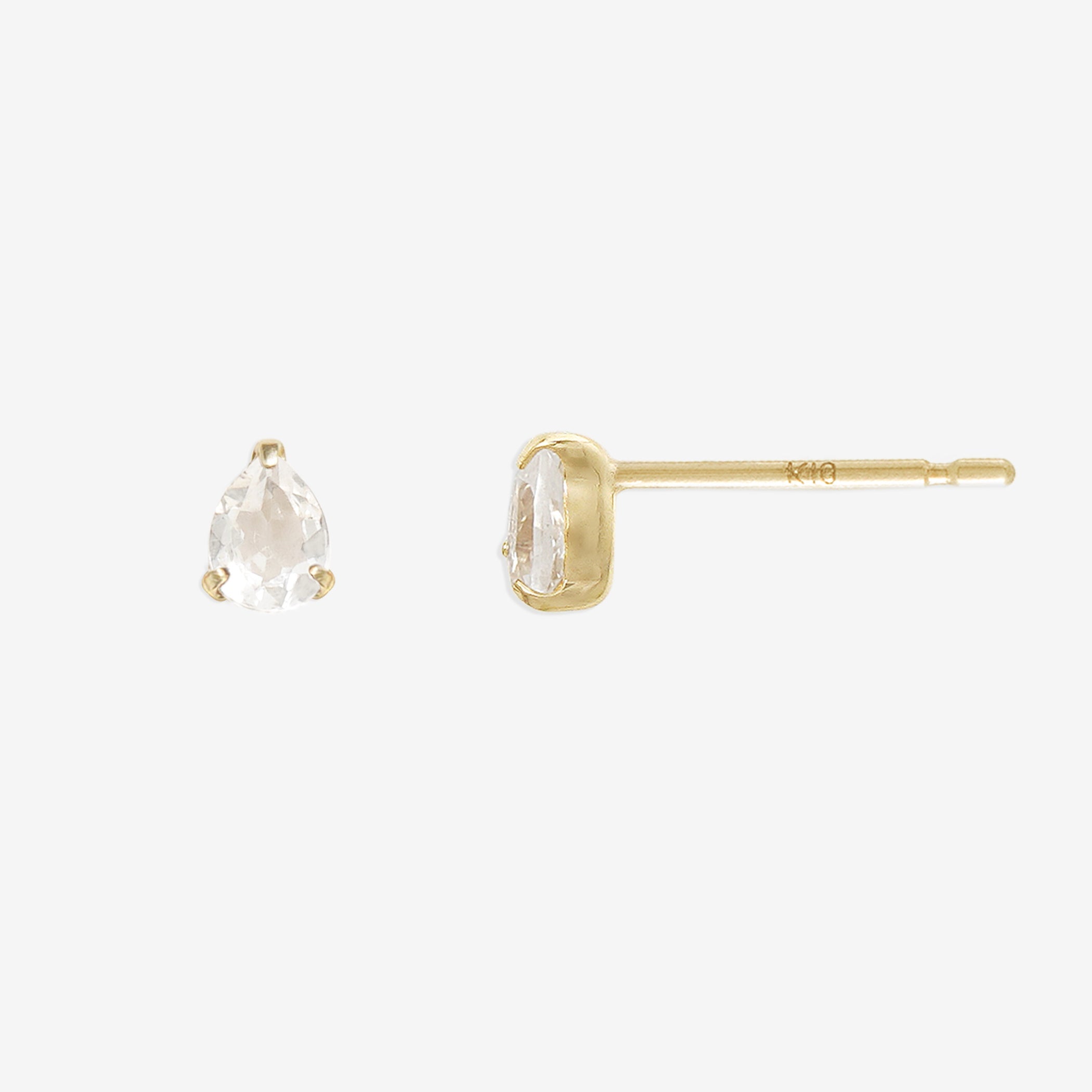 WEB限定】4月誕生石 K10 イエローゴールド クォーツ しずく ピアス