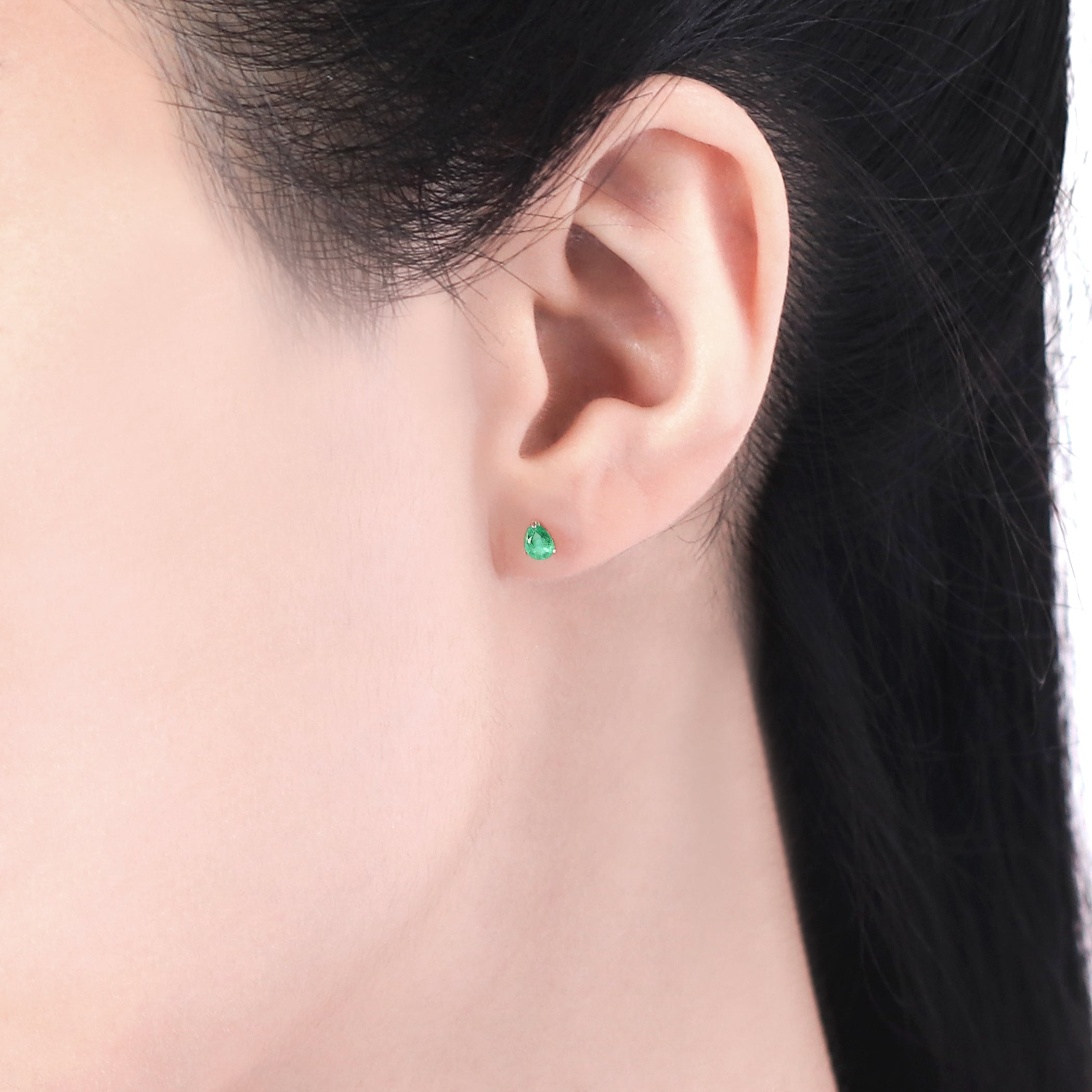 WEB限定】5月誕生石 K10 イエローゴールド エメラルド しずく ピアス