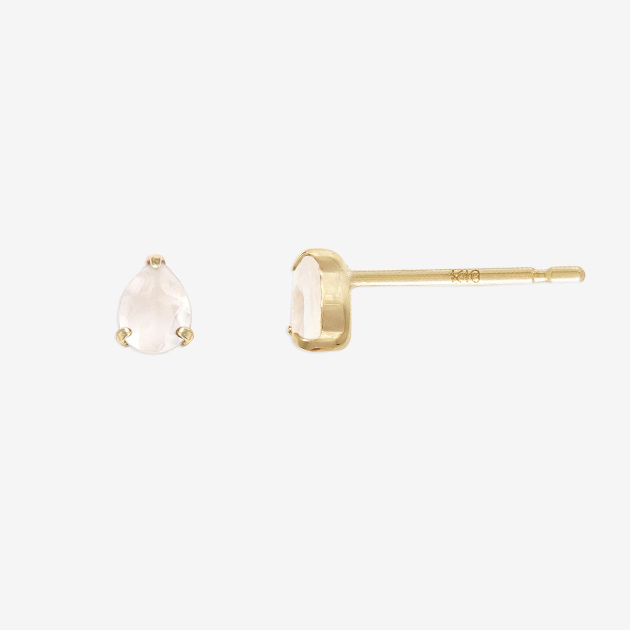 【WEB限定】6月誕生石 K10 イエローゴールド ムーンストーン しずく ピアス