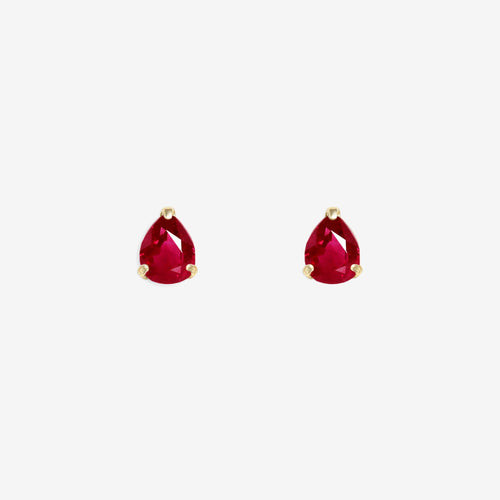 【WEB限定】7月誕生石 K10 イエローゴールド ルビー しずく ピアス
