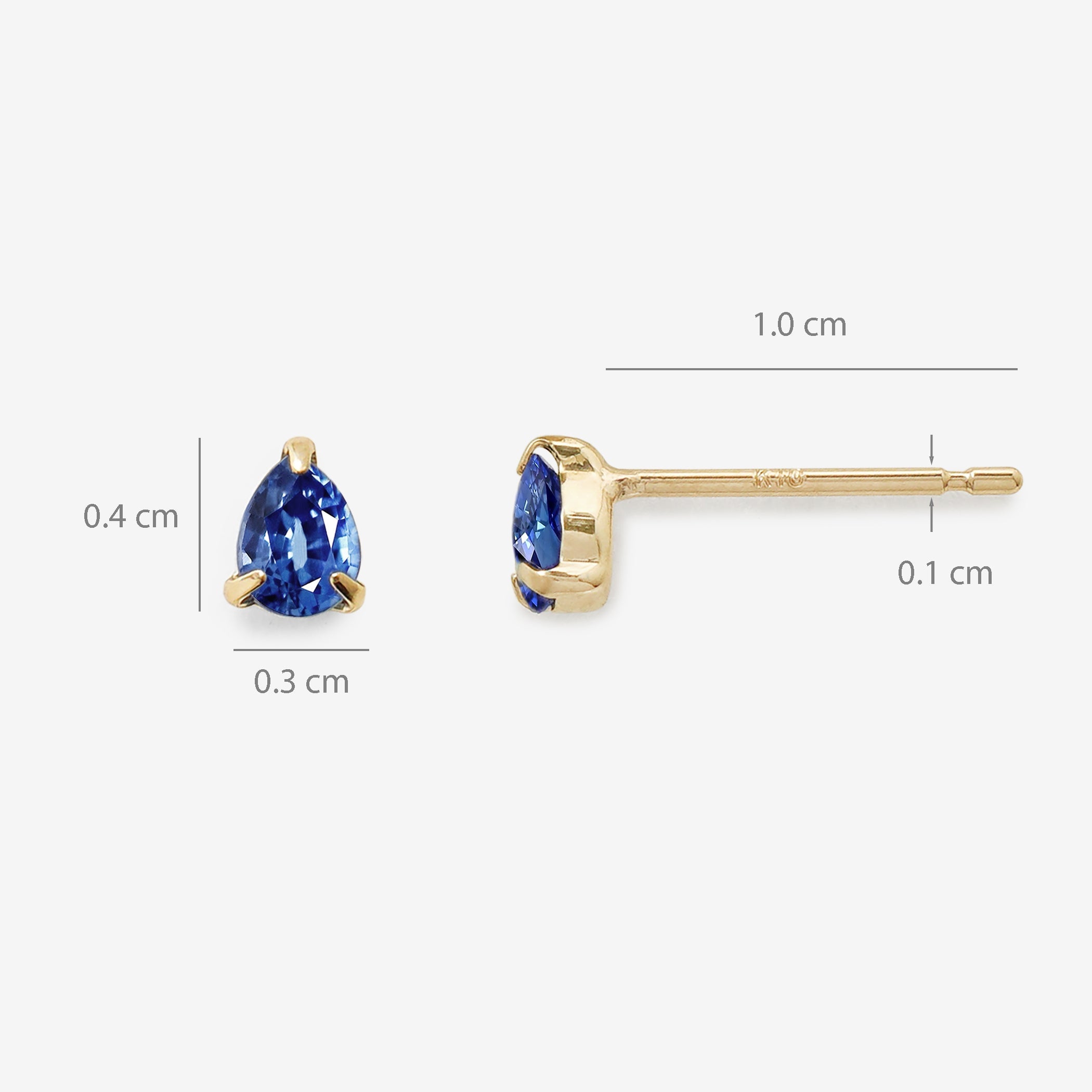 【WEB限定】9月誕生石 K10 イエローゴールド サファイア しずく ピアス