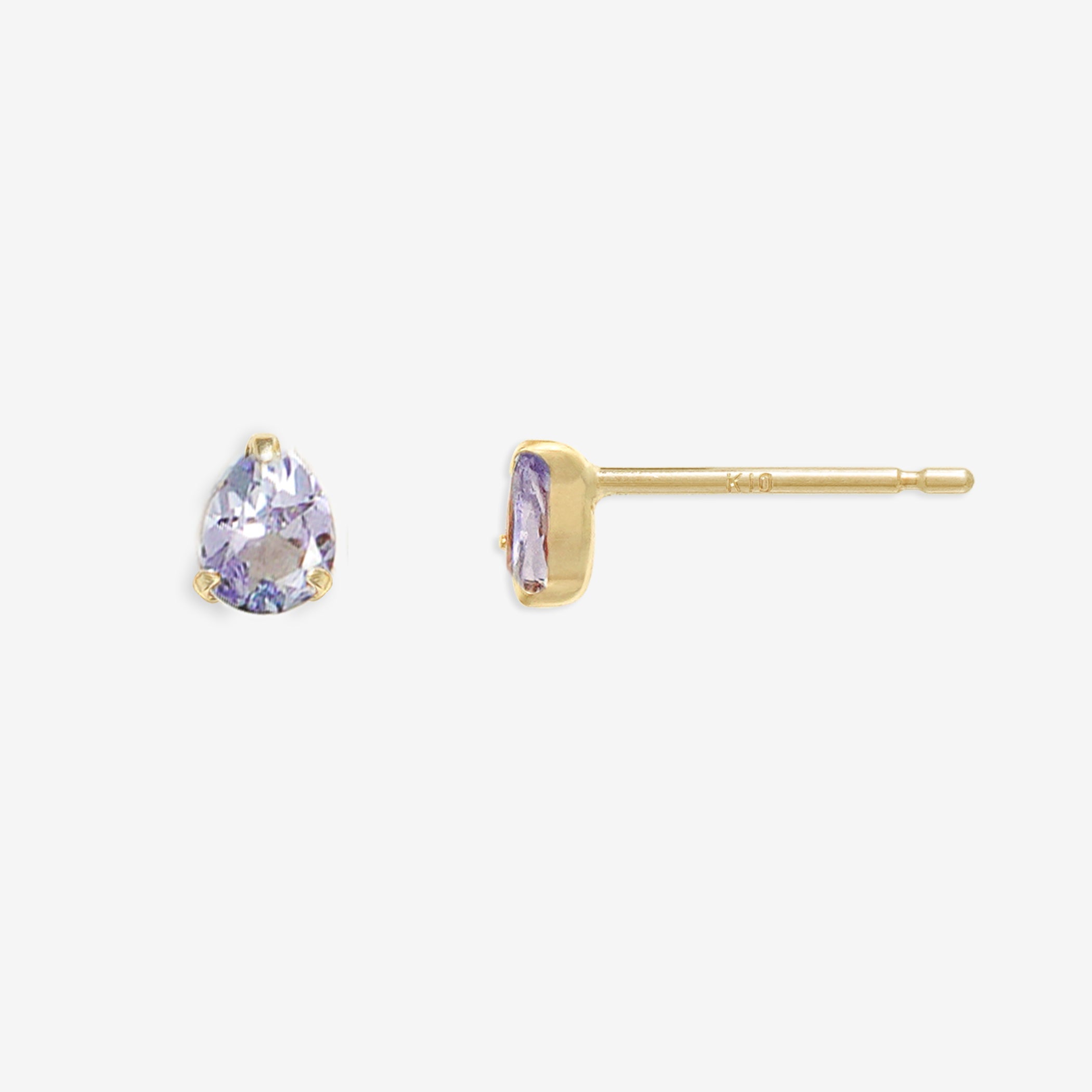 【WEB限定】12月誕生石 K10 イエローゴールド タンザナイト しずく ピアス