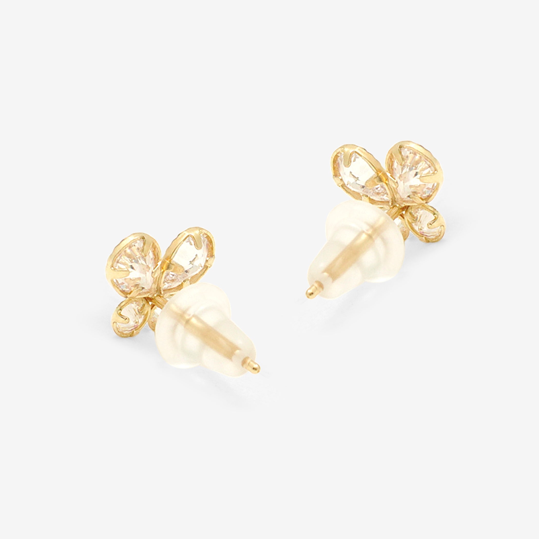 7月誕生石 K10 イエローゴールド ルビー バタフライ ピアス