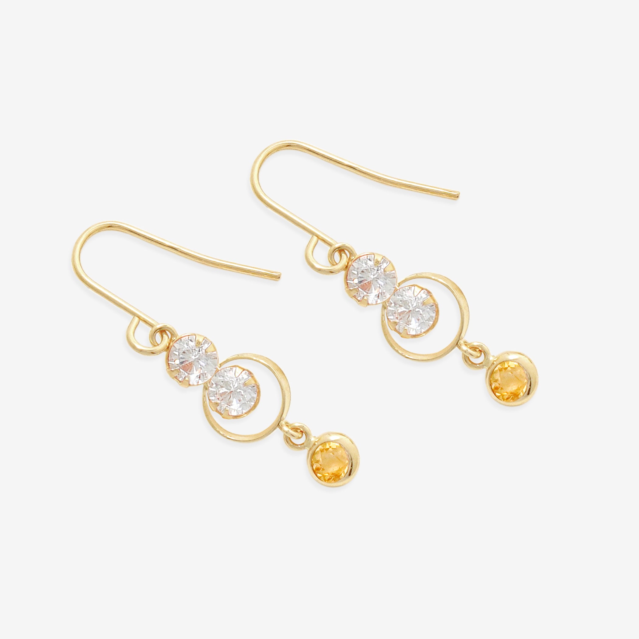 11月誕生石 K10 イエローゴールド シトリン ピアス