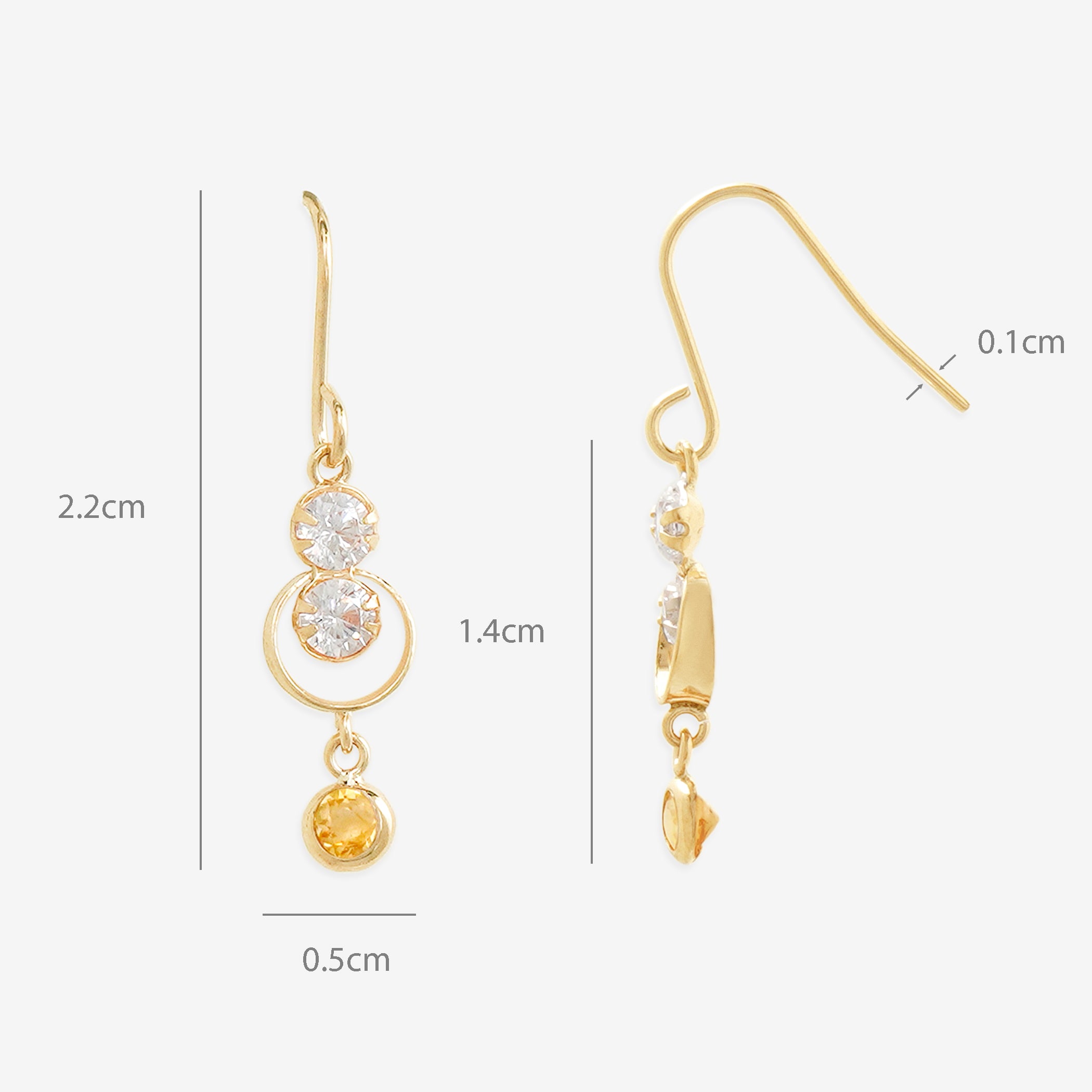 11月誕生石 K10 イエローゴールド シトリン ピアス