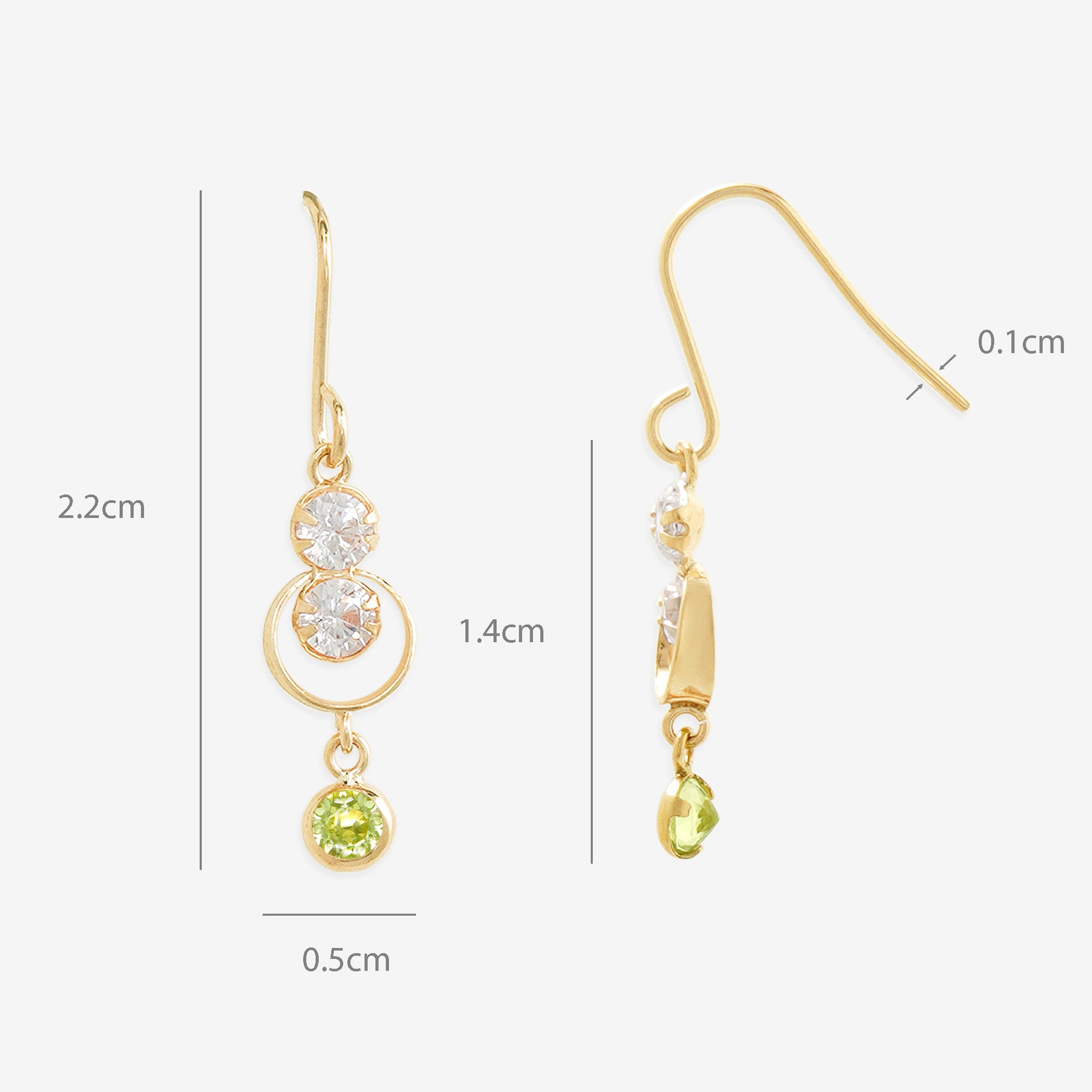 8月誕生石 K10 イエローゴールド ペリドット ピアス