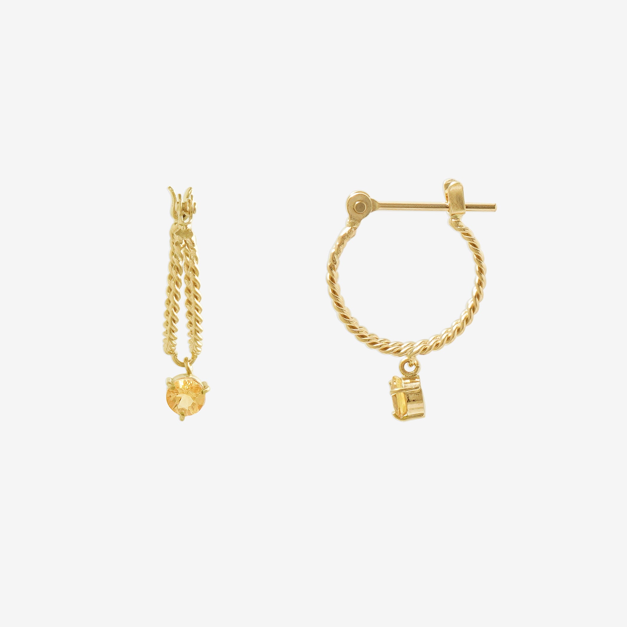 11月誕生石 K10 イエローゴールド シトリン ピアス