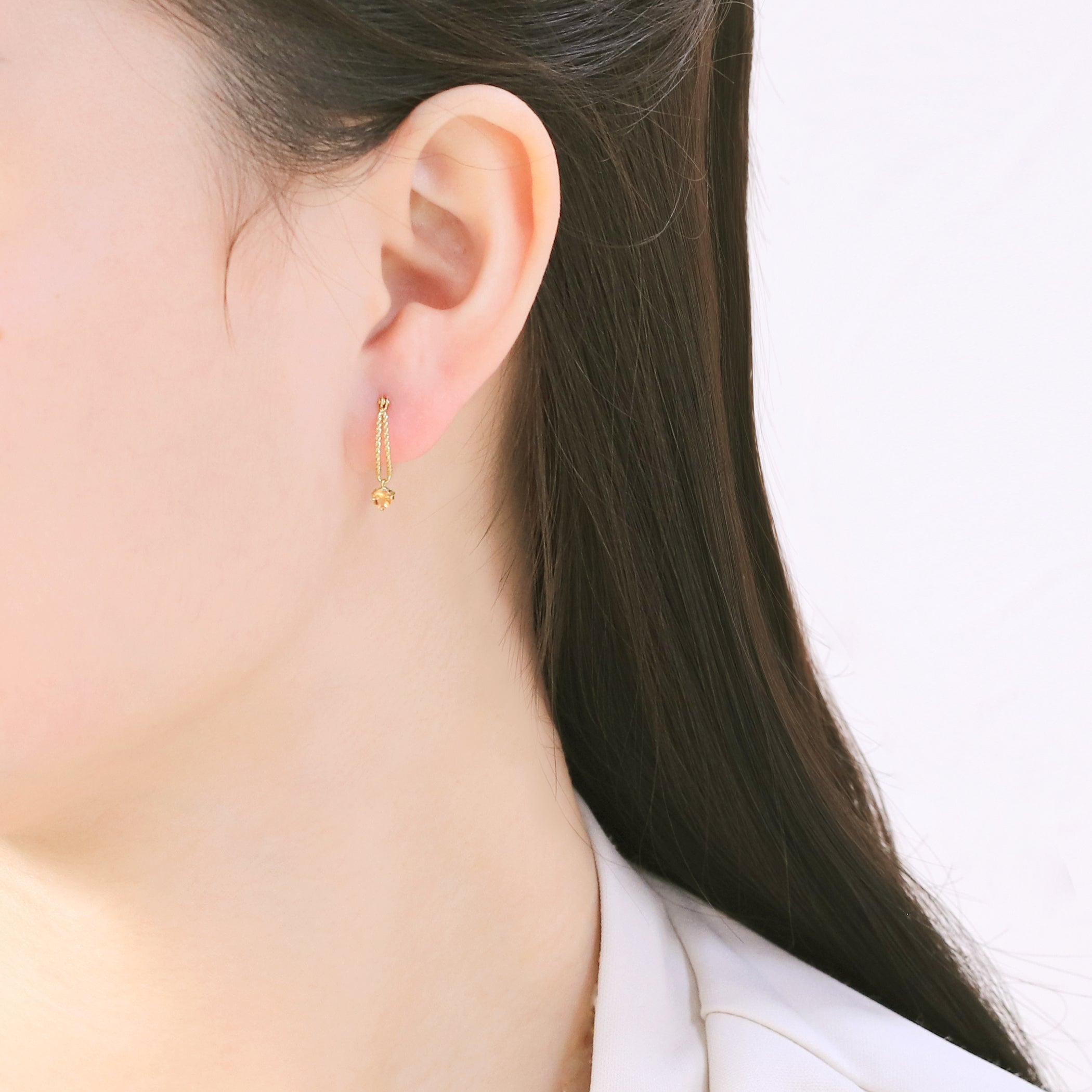 11月誕生石 K10 イエローゴールド シトリン ピアス