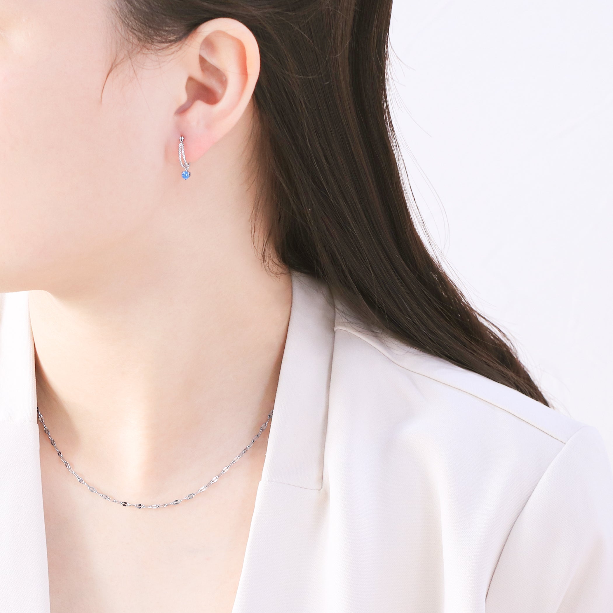 11月誕生石 K10 ホワイトゴールド ブルートパーズ ピアス – Milluflora