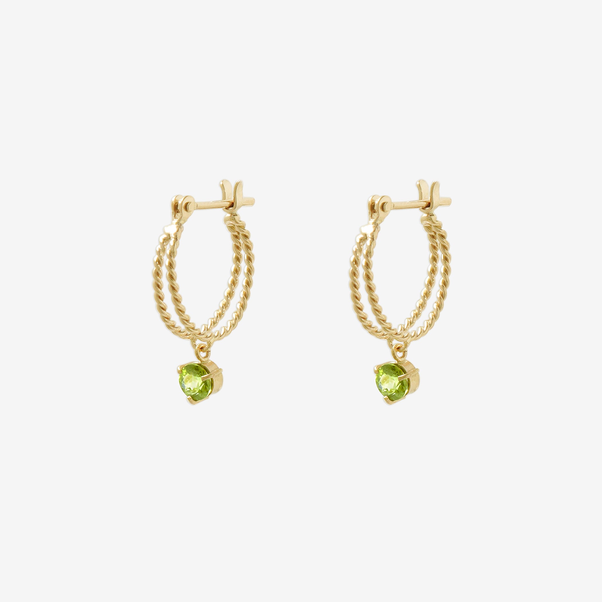 8月誕生石 K10 イエローゴールド ペリドット ピアス