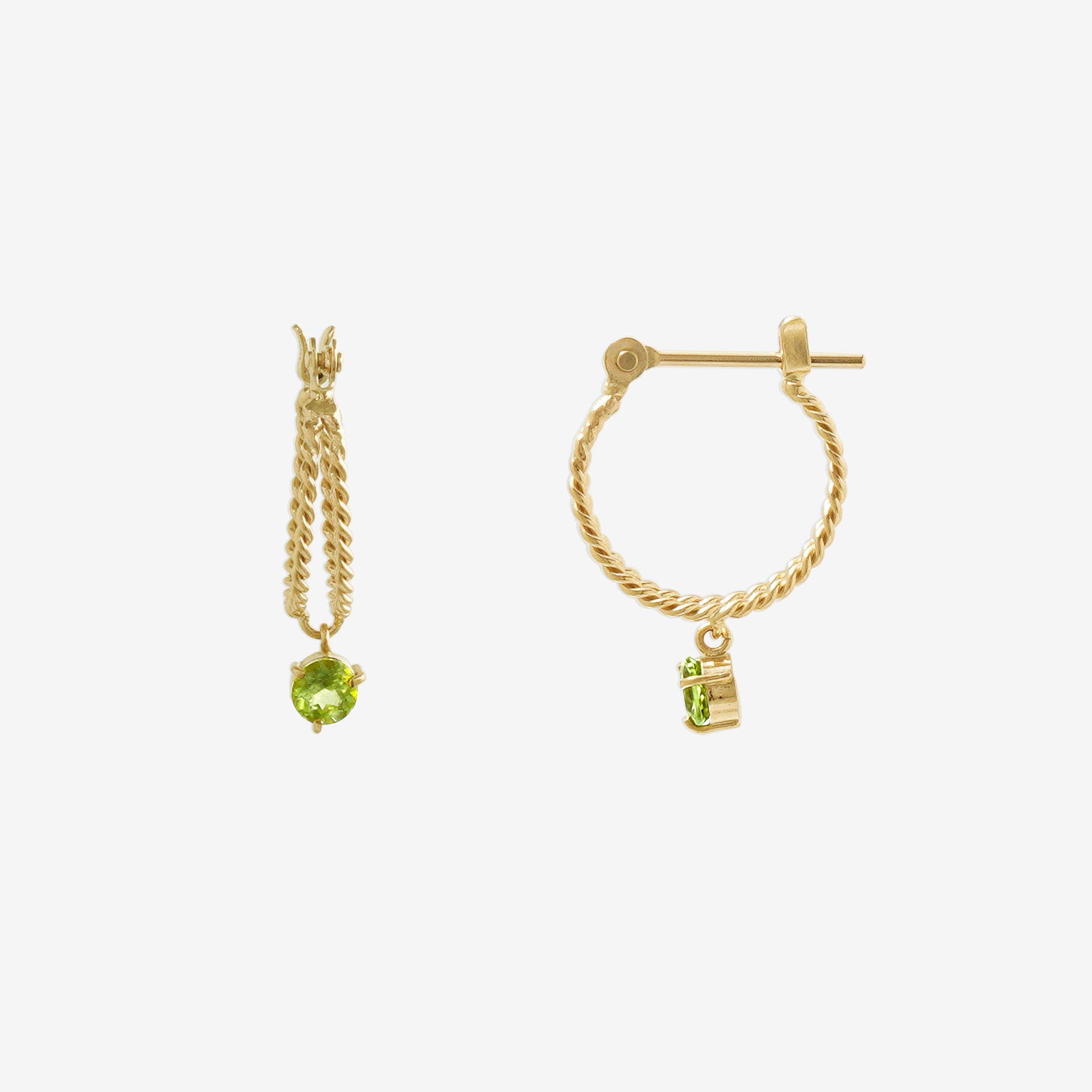 8月誕生石 K10 イエローゴールド ペリドット ピアス