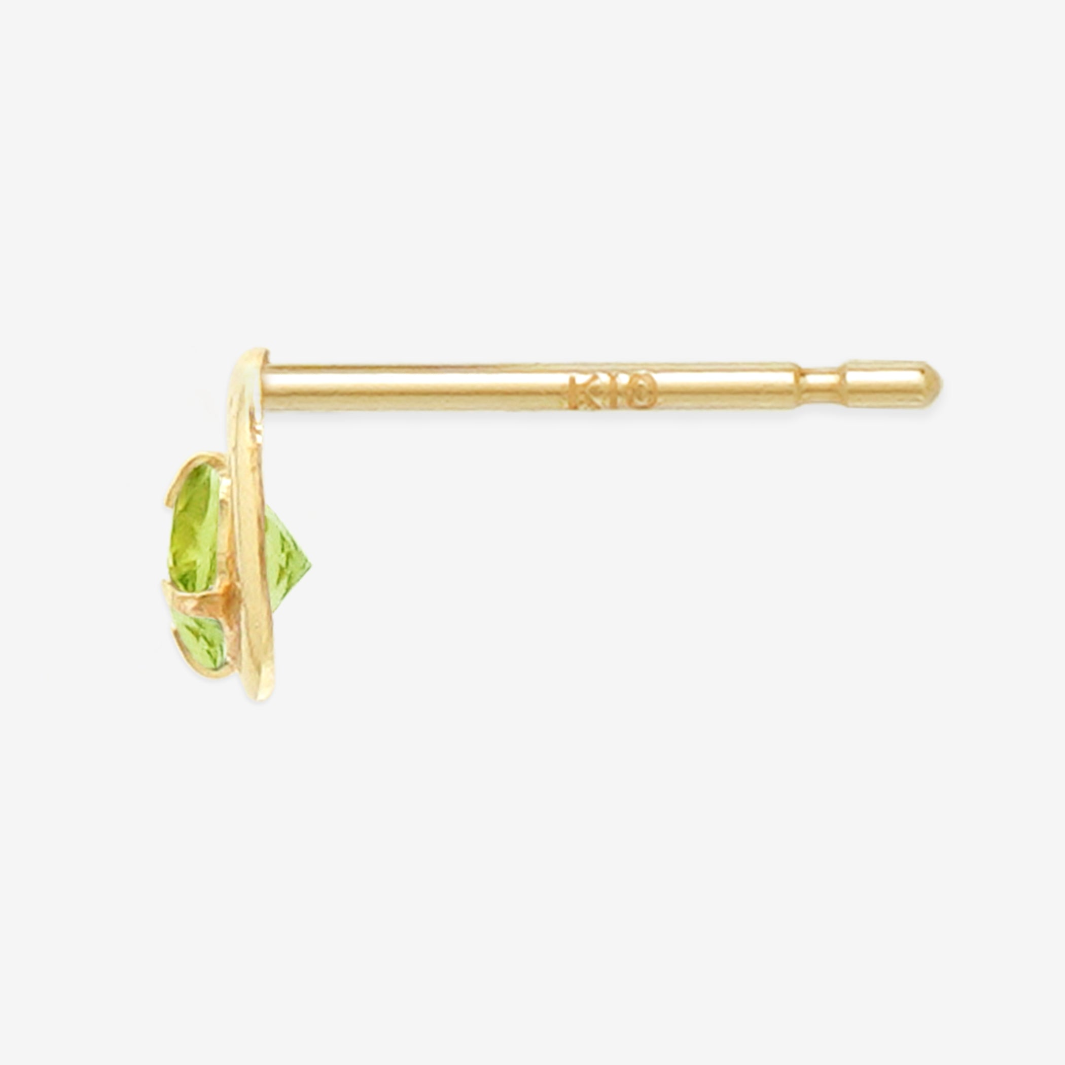 【WEB限定】8月誕生石 K10 イエローゴールド ペリドット ムーン ピアス