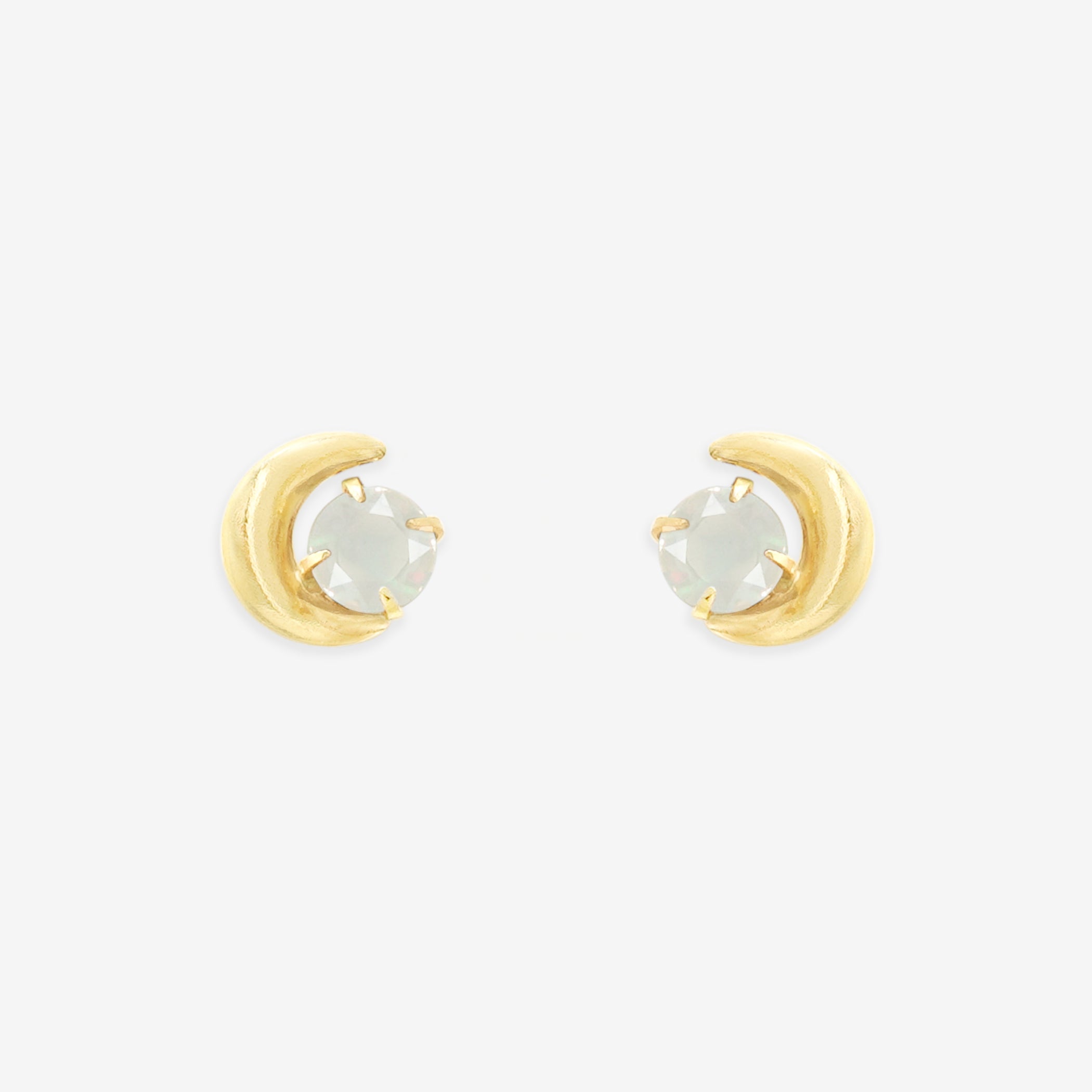 【WEB限定】10月誕生石 K10 イエローゴールド オパール ムーン ピアス
