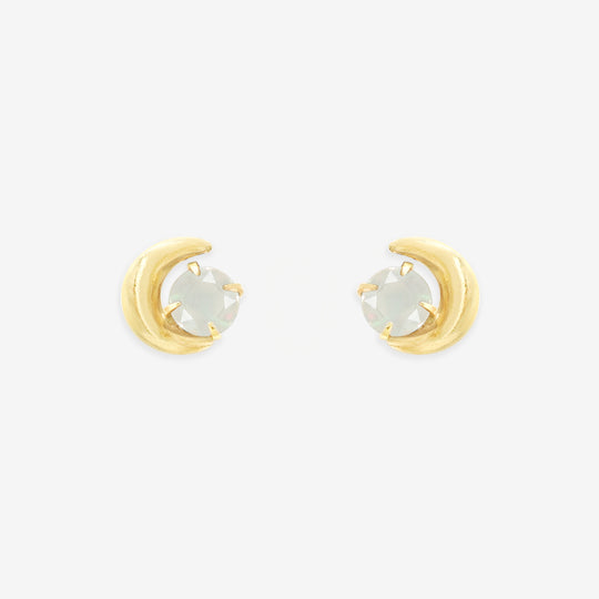 【WEB限定】10月誕生石 K10 イエローゴールド オパール ムーン ピアス
