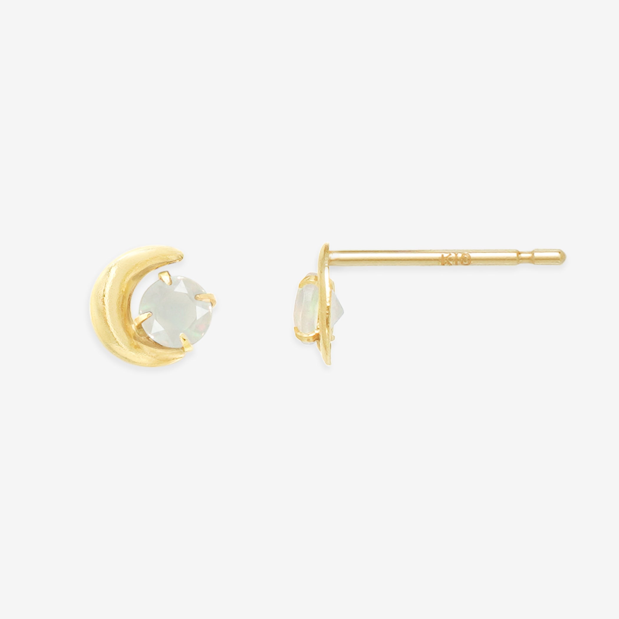 【WEB限定】10月誕生石 K10 イエローゴールド オパール ムーン ピアス