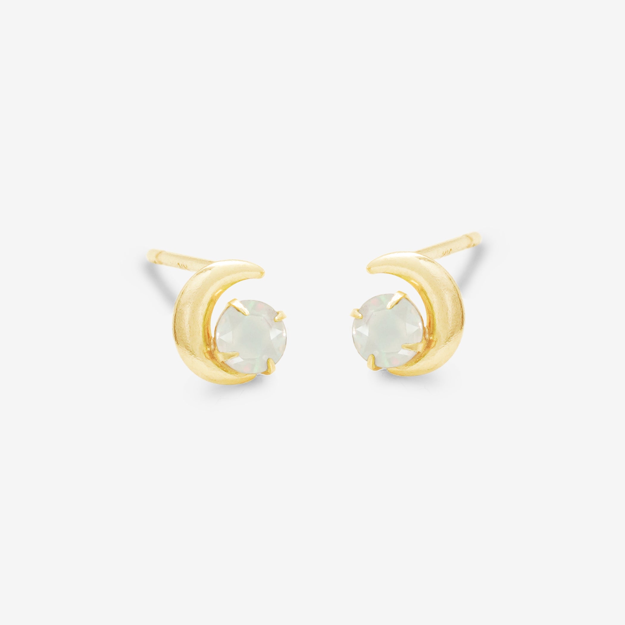 【WEB限定】10月誕生石 K10 イエローゴールド オパール ムーン ピアス