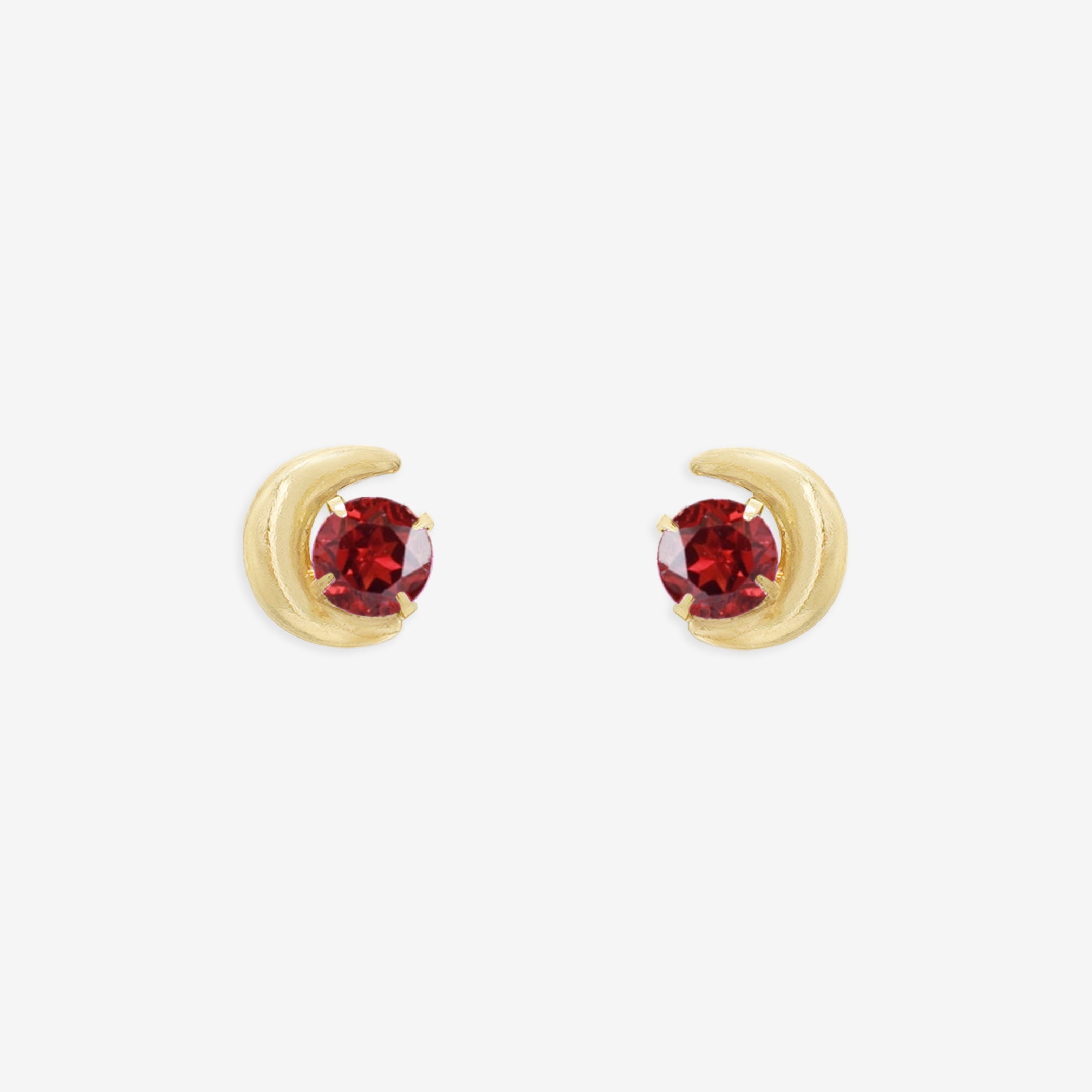 【WEB限定】1月誕生石 K10 イエローゴールド ガーネット ムーン ピアス