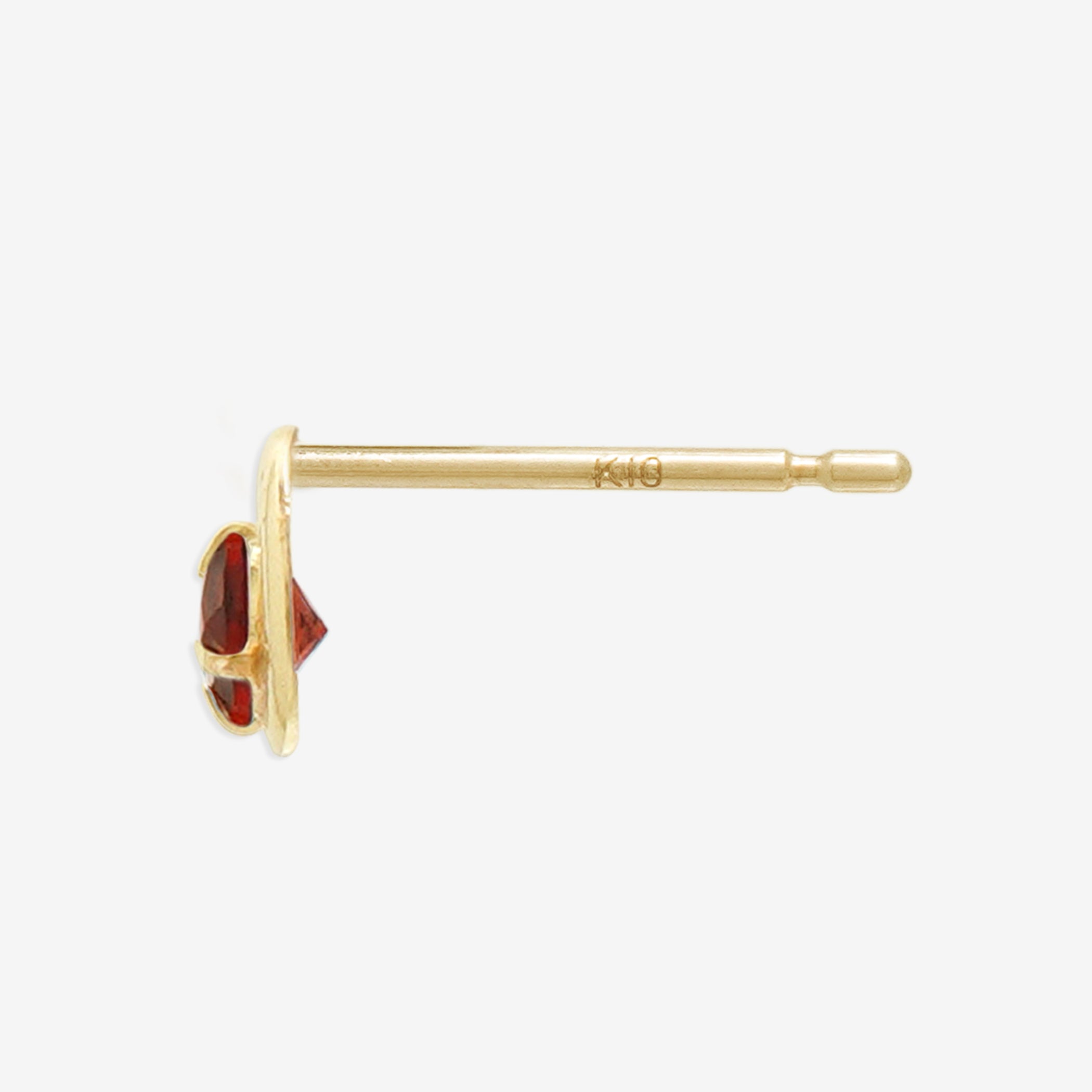 【WEB限定】1月誕生石 K10 イエローゴールド ガーネット ムーン ピアス