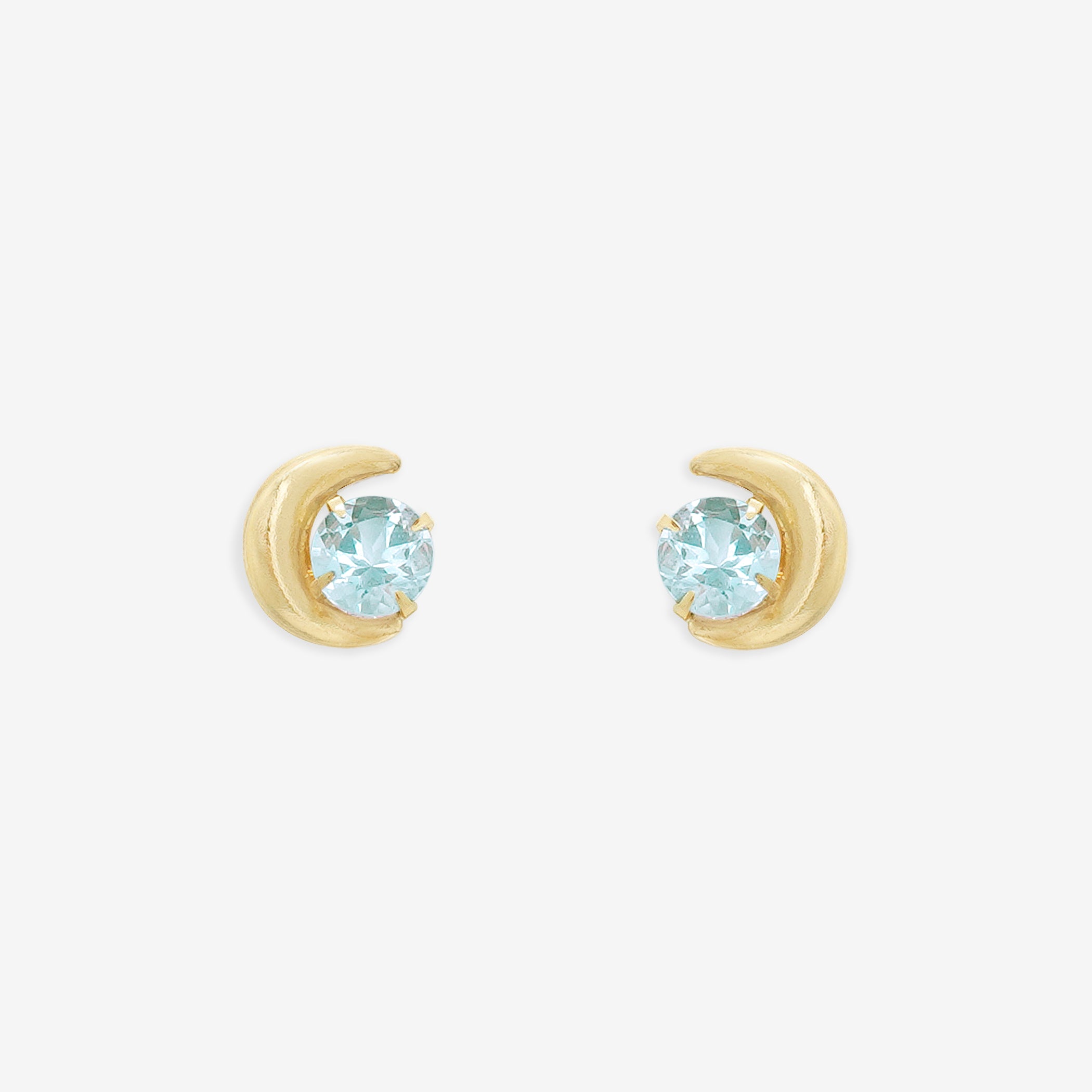 花びら ローマングラスとオパール•アクアマリンのピアス WEB限定】3月誕生石 K10 イエローゴールド アクアマリン ムーン ピアス